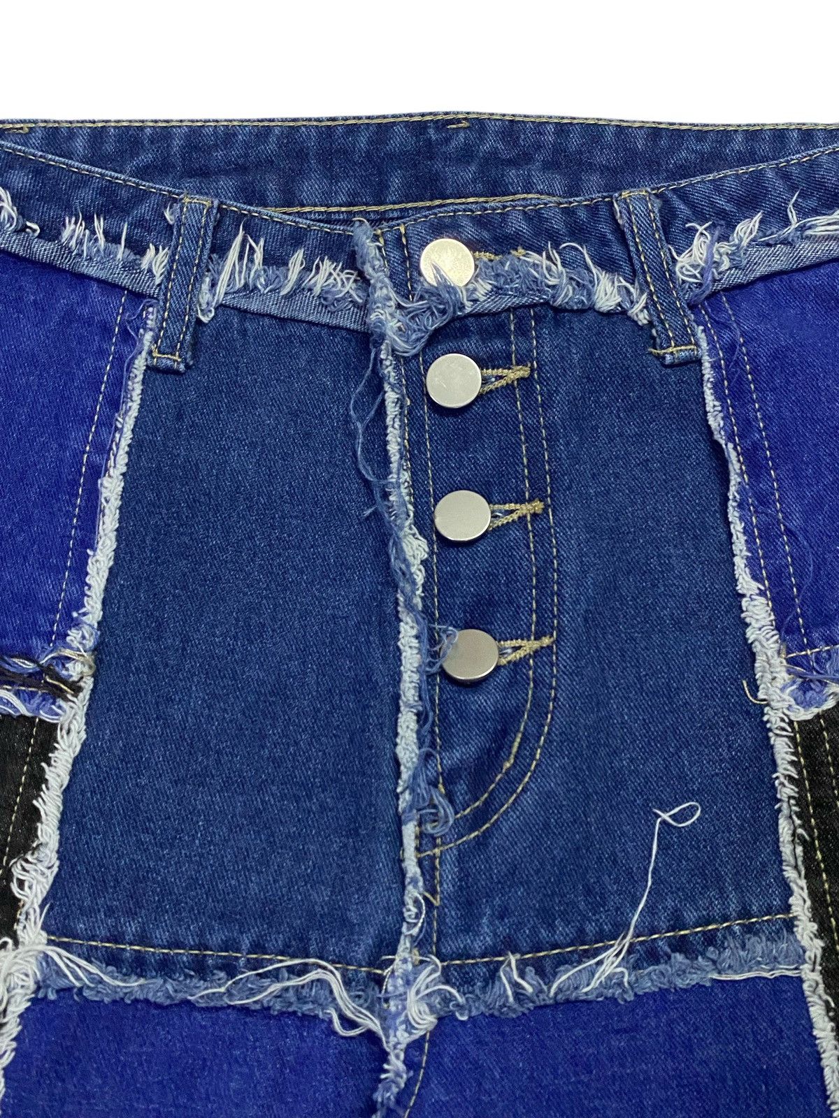 Japanese Brand Japanese Brand Patchwork High Waish Button fly Splied Jeans Size 28" / US 6 / IT 42 - 13 Thumbnail