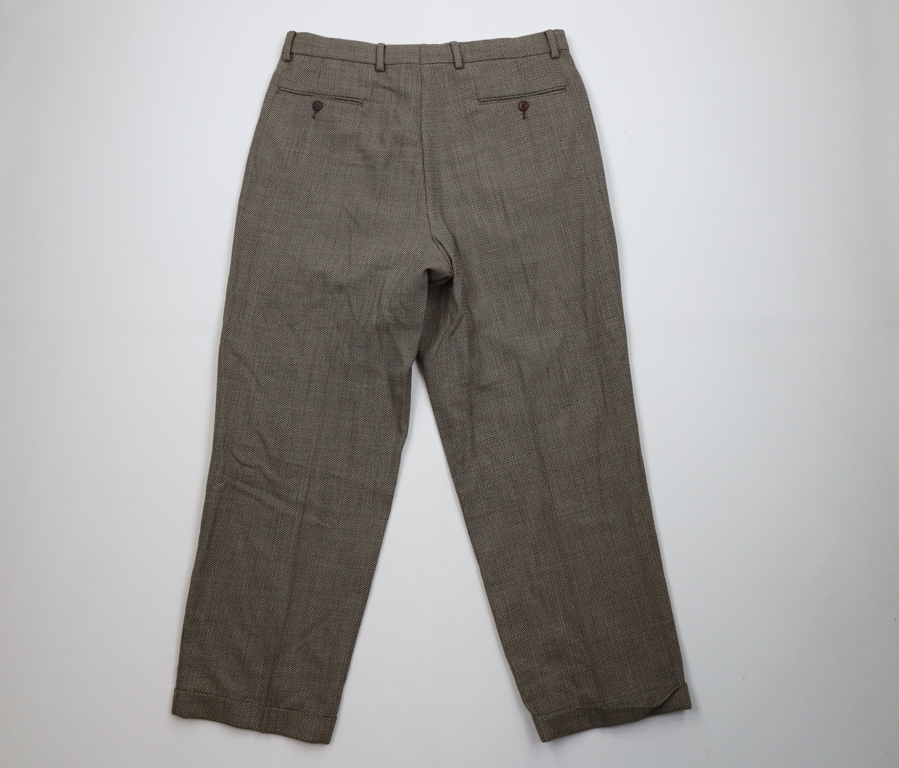 Vintage Vintage 90s Streetwear Pleated Wide Leg Chino Pants Brown Size US 36 / EU 52 - 8 Thumbnail