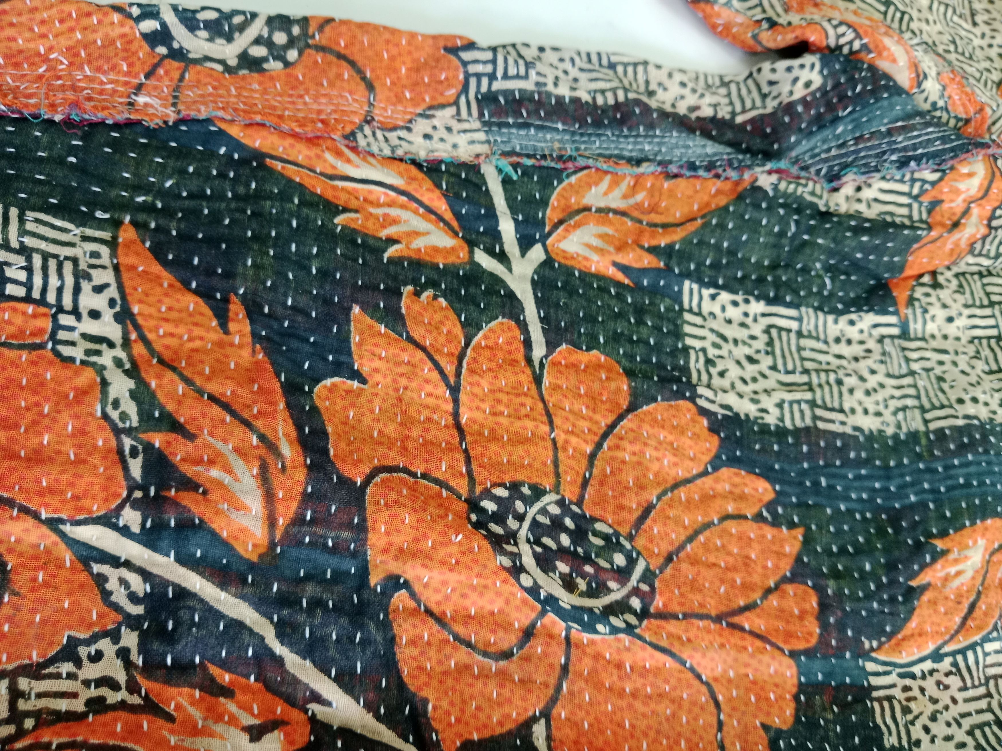 Japanese Brand Native Works Pants Inspired Kapital Style Sashiko Flower Mot Size US 33 - 9 Thumbnail