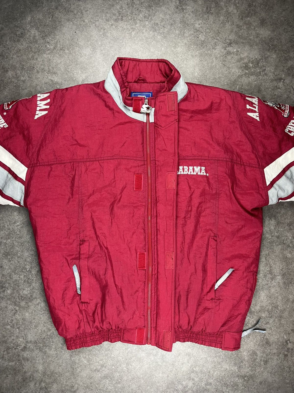Starter Starter Alabama Tide Football College Jacke - Rot - Vintage Size US L / EU 52-54 / 3 - 3 Thumbnail