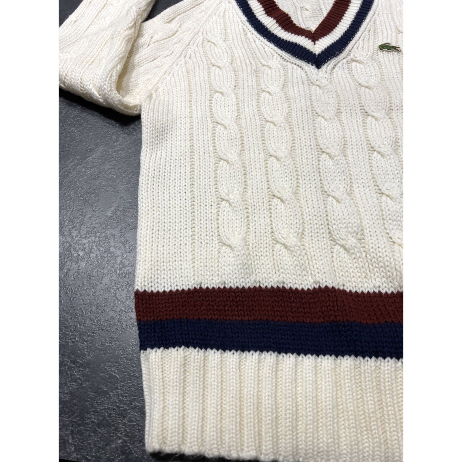 Izod Izod Lacoste Sweater Striped Mens M Red White Blue Size US M / EU 48-50 / 2 - 7 Thumbnail