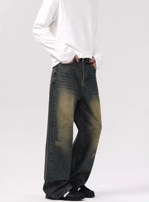 Japanese Brand × Jean Men's vintage distressed washed loose straight jeans Size US 32 / EU 48 - 3 Thumbnail