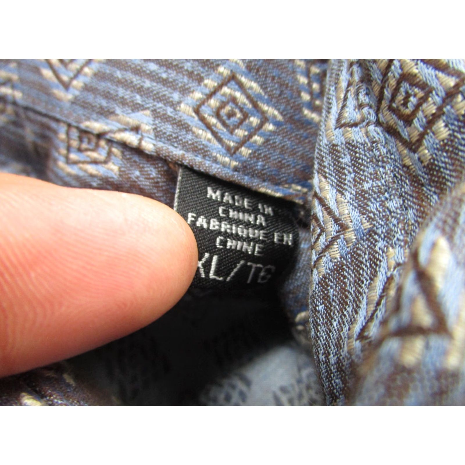 Vintage Jhane Barnes Frequency Shirt XL Mens Blue Geometric Button Front Long Sleeve Size US XL / EU 56 / 4 - 5 Thumbnail