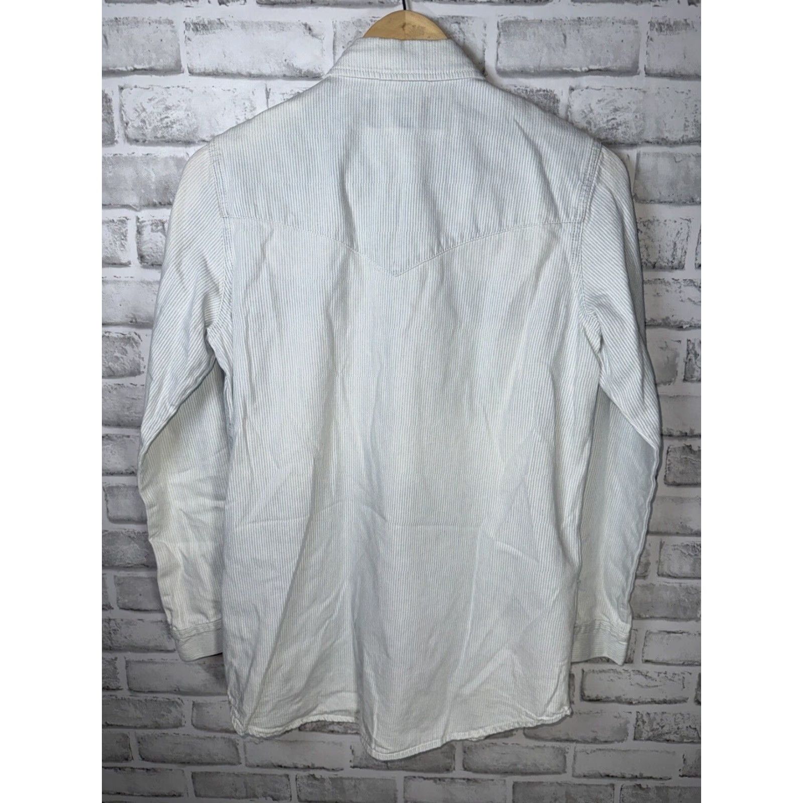 Lucky Brand VINTAGE Lucky Brand Western Blue Stripe Button Up Shirt Womens XS Size XS / US 0-2 / IT 36-38 - 5 Thumbnail