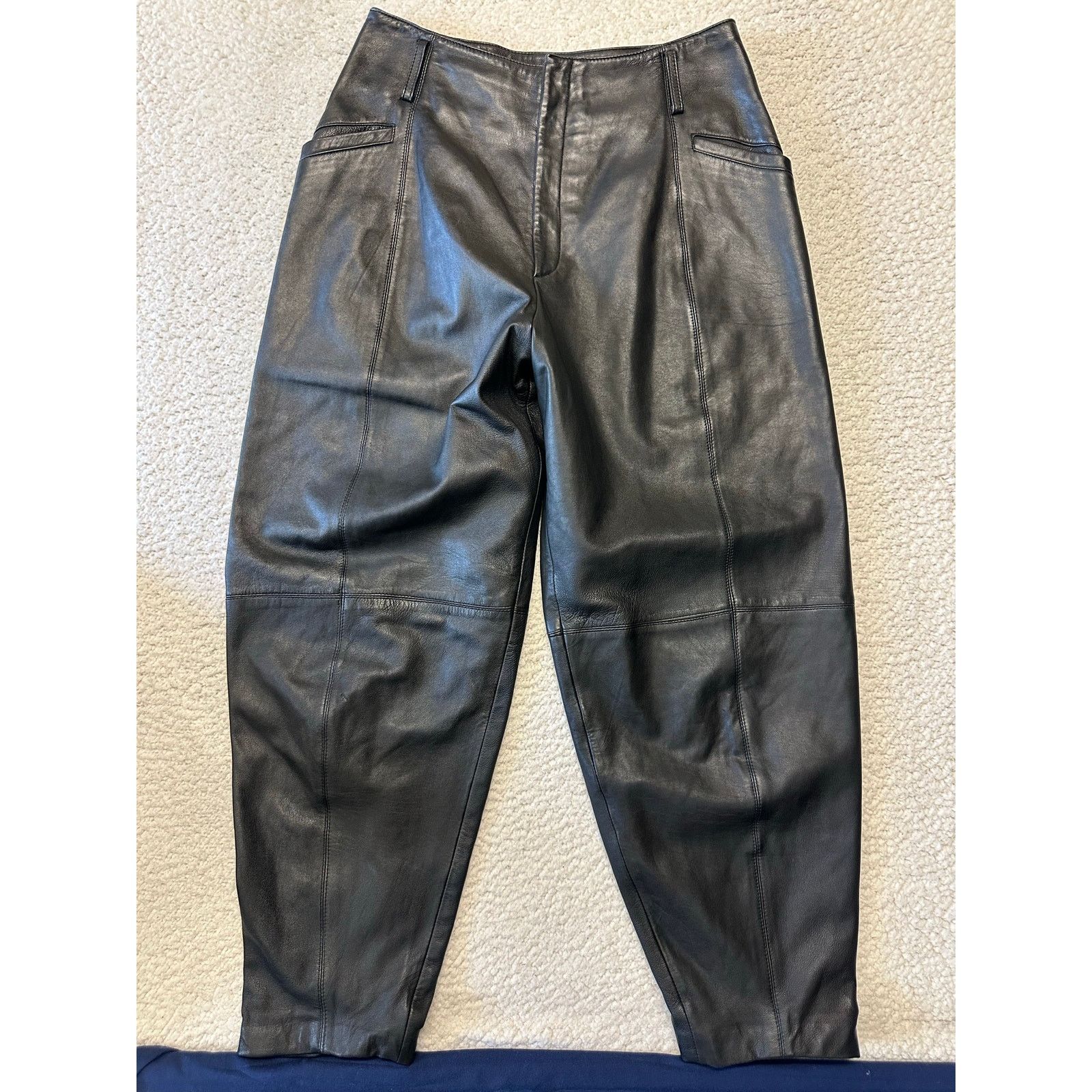 Other Vintage Womens Leather Baggie Pants Size 14 Size 36" / US 14 / IT 50 - 1 Thumbnail