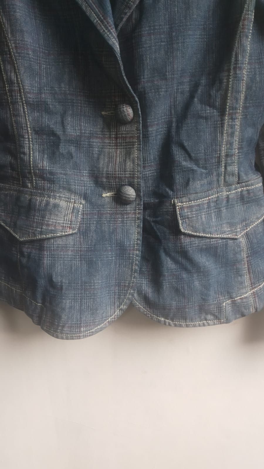 Jean Paul Gaultier Jean paul gaultier blu denim plaid blazer jacket Size M / US 6-8 / IT 42-44 - 3 Thumbnail