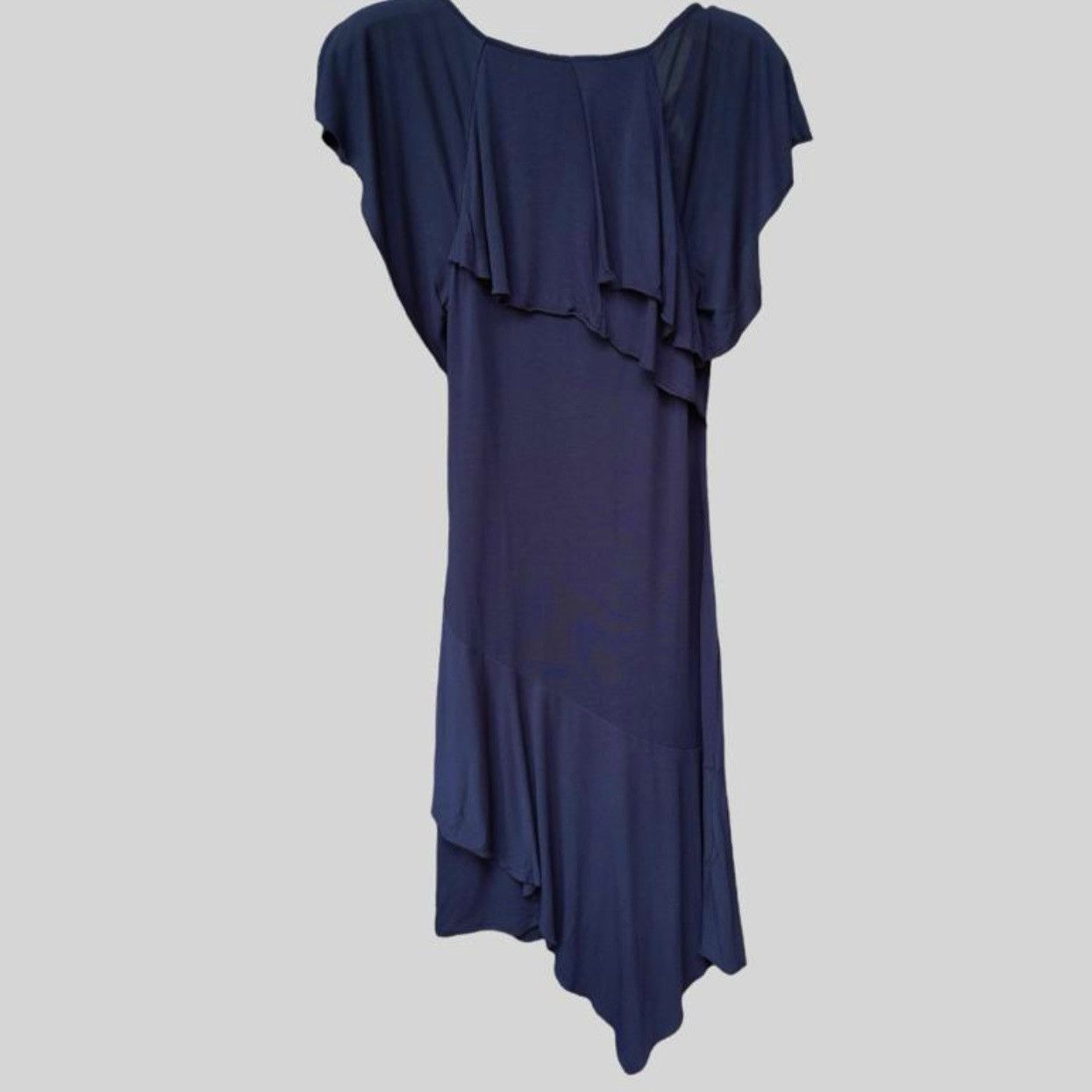 Karen Millen Vintage 2000s y2k Karen Millen midi asymmetric navy dress Size M / US 6-8 / IT 42-44 - 8 Thumbnail