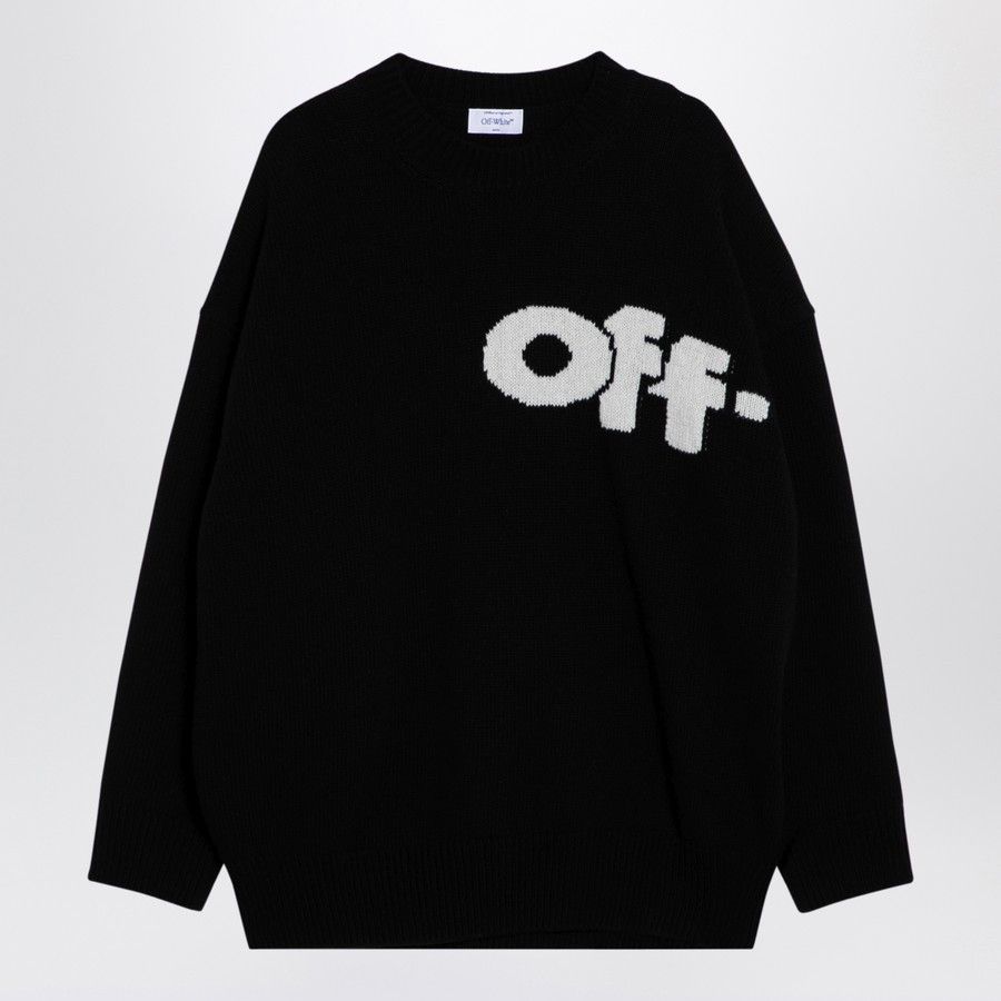 Off-White o1d2blof0924 Wool Blend Jumper With Logo in Black Size S / US 4 / IT 40 - 1 Thumbnail