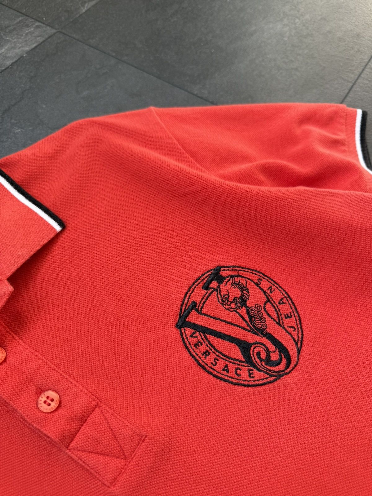 Versace × Vintage Vintage Versace big logo polo tee Size US S / EU 44-46 / 1 - 6 Thumbnail