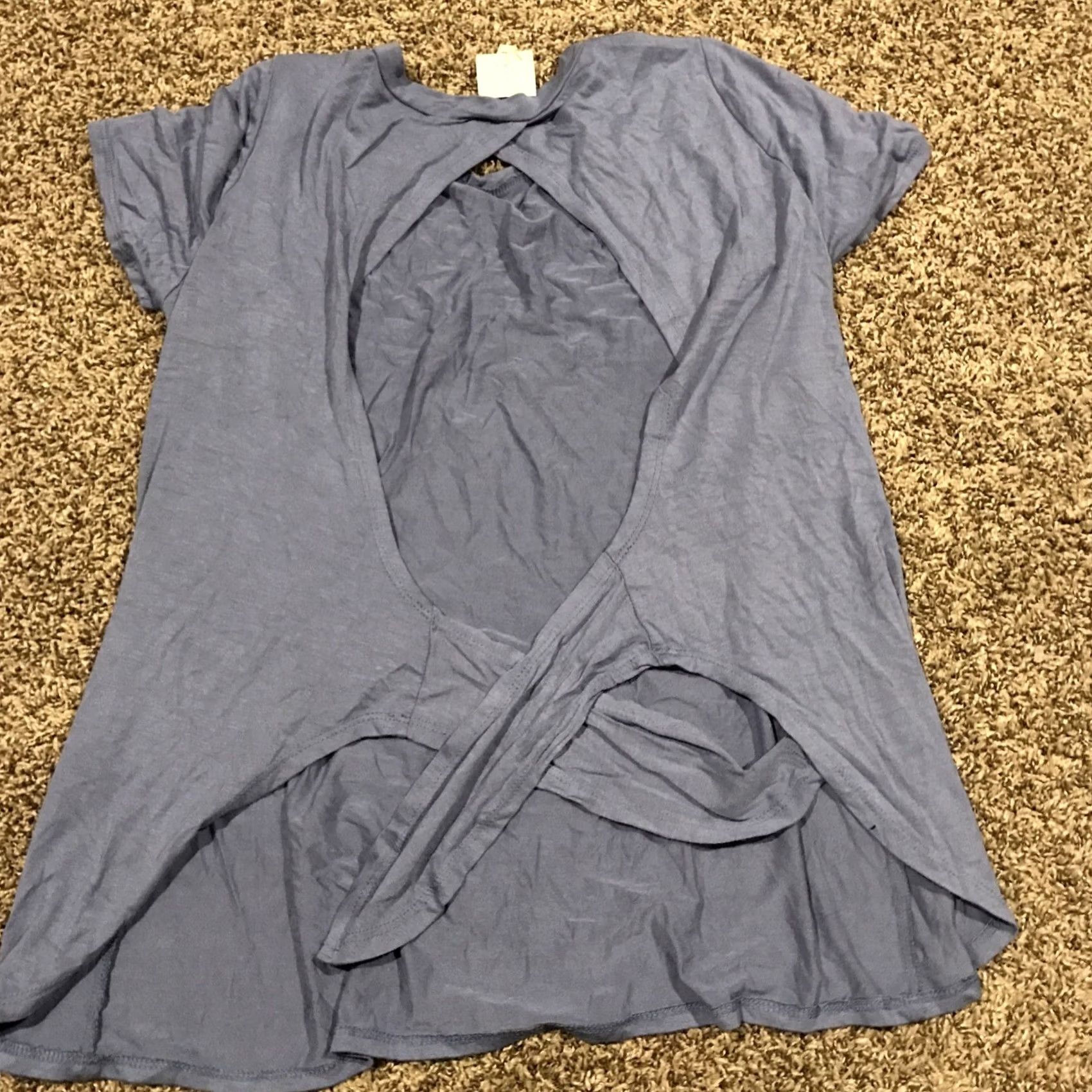 Vintage Axis Apparel Womens M Purple Open Back Shirt Tie Back Nwt Rayon Blend Crew Neck Short Sleeve Pullover Knit Designer Casual Regular Women Size M / US 6-8 / IT 42-44 - 4 Thumbnail