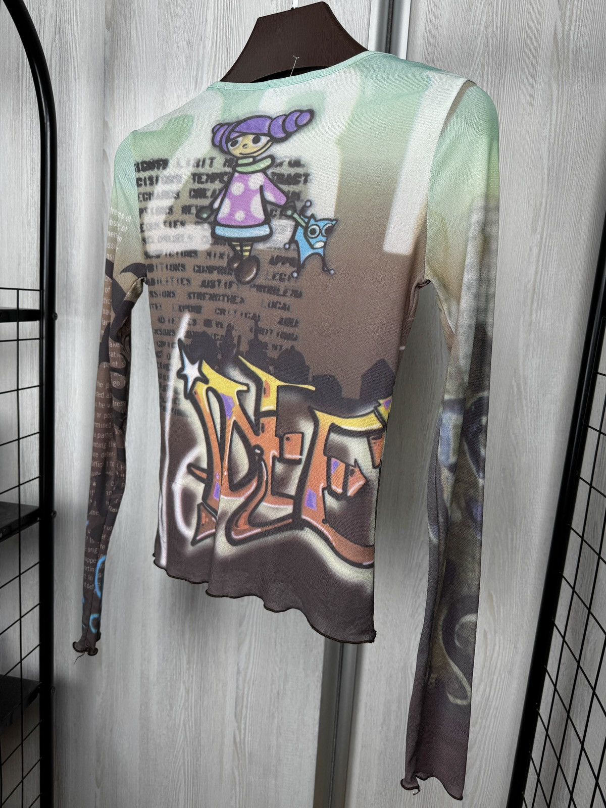 Cop Copine Cop Copine "Tago" Long Sleeve Mesh Top Graffiti print Tee Size M / US 6-8 / IT 42-44 - 8 Thumbnail