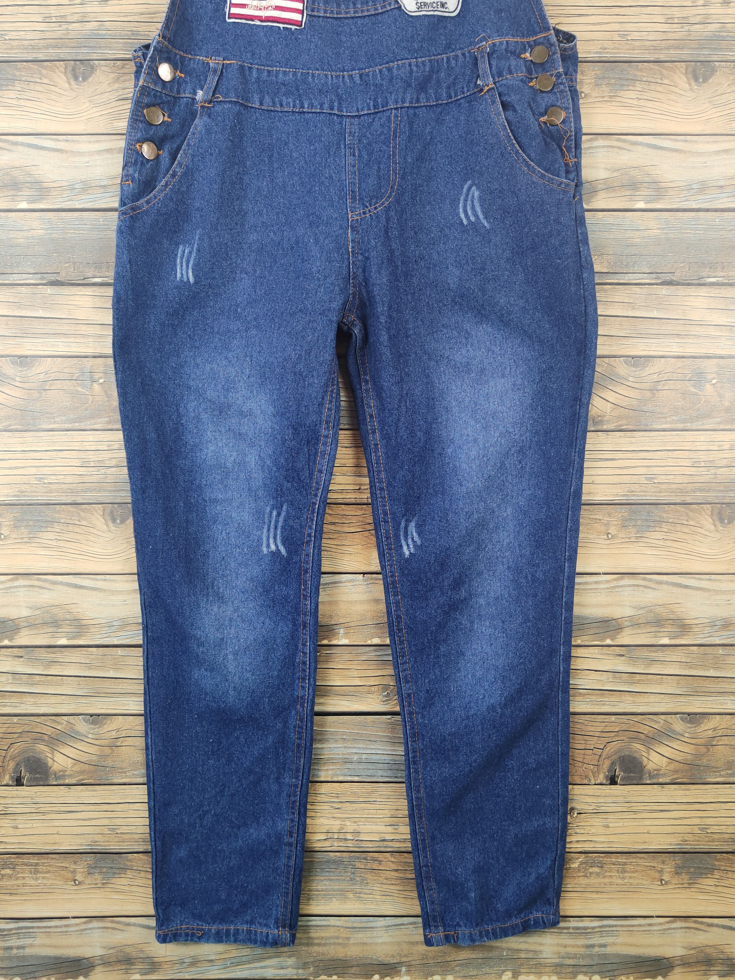 Japanese Brand × Vintage Vintage Japanese Brand Dark Blue Denim Jumpsuits Size 35" - 7 Thumbnail