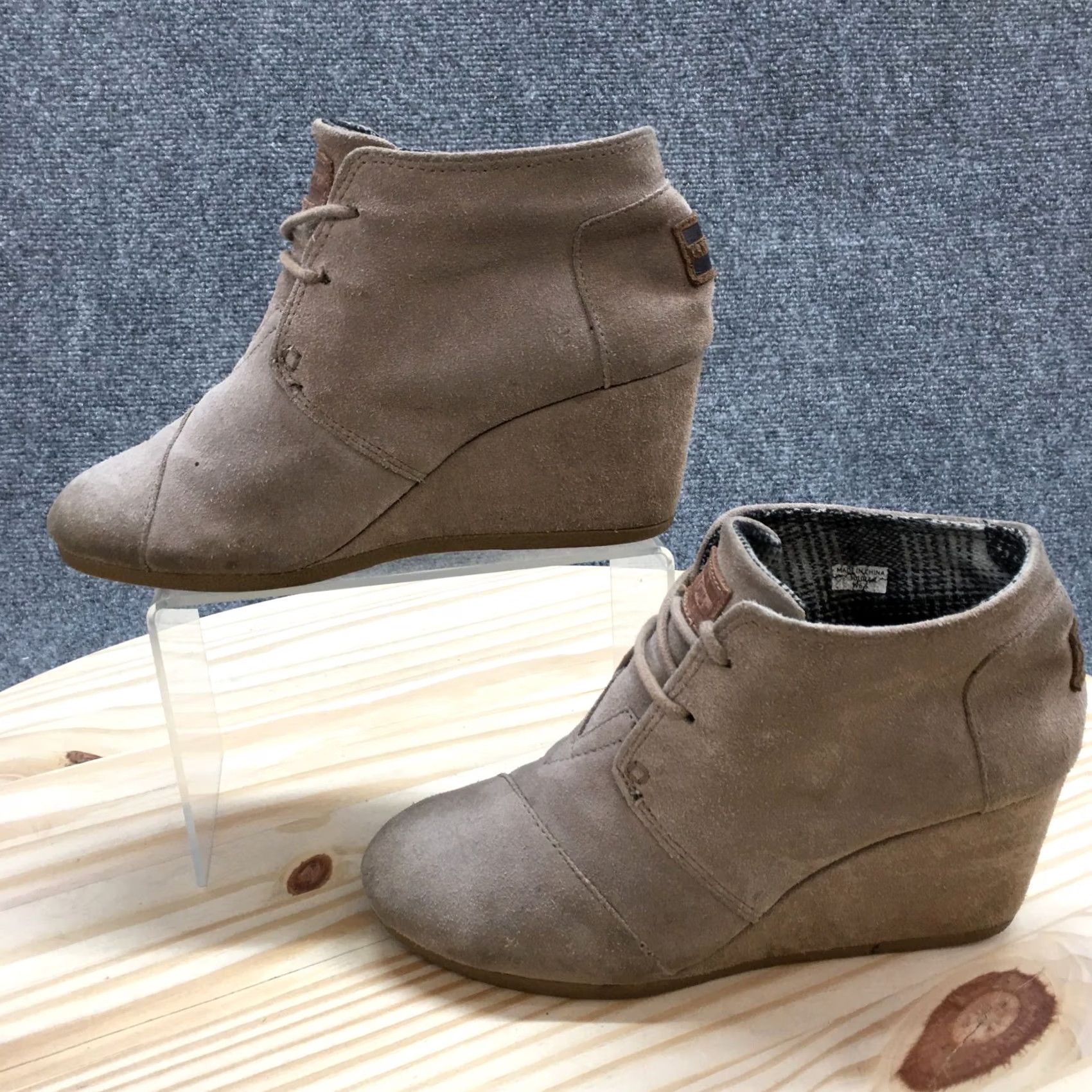 Toms TOMS Boots Womens 6.5 Desert Brown Lace Up Casual Comfort Wedge Ankle Top Shoes Size M / US 6-8 / IT 42-44 - 4 Thumbnail