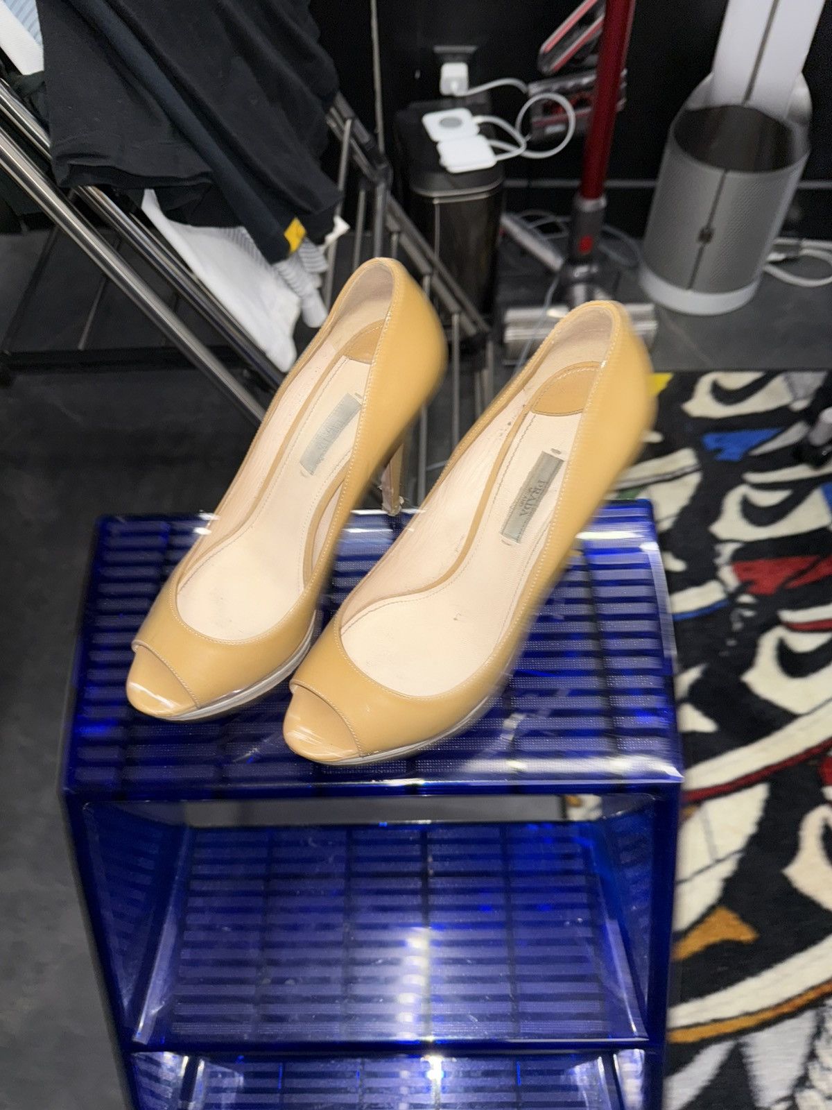 Prada Prada Tan Open Toe Heels Size 39 Size US 9 / IT 39 - 1 Thumbnail