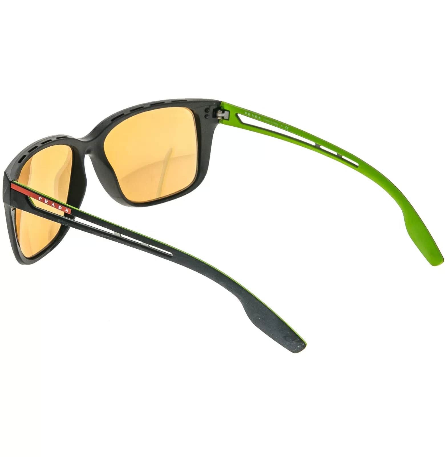 Prada PRADA 03T LINEA ROSSA PS03TS Black Yellow Sport Sunglasses Size ONE SIZE - 8 Thumbnail
