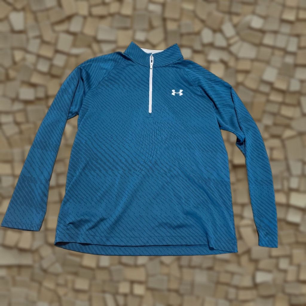 Under Armour Under Armour Shirt Men's Large Blue Long Sleeve Quarter Zip Heatgear T-Shirt Size US L / EU 52-54 / 3 - 1 Thumbnail