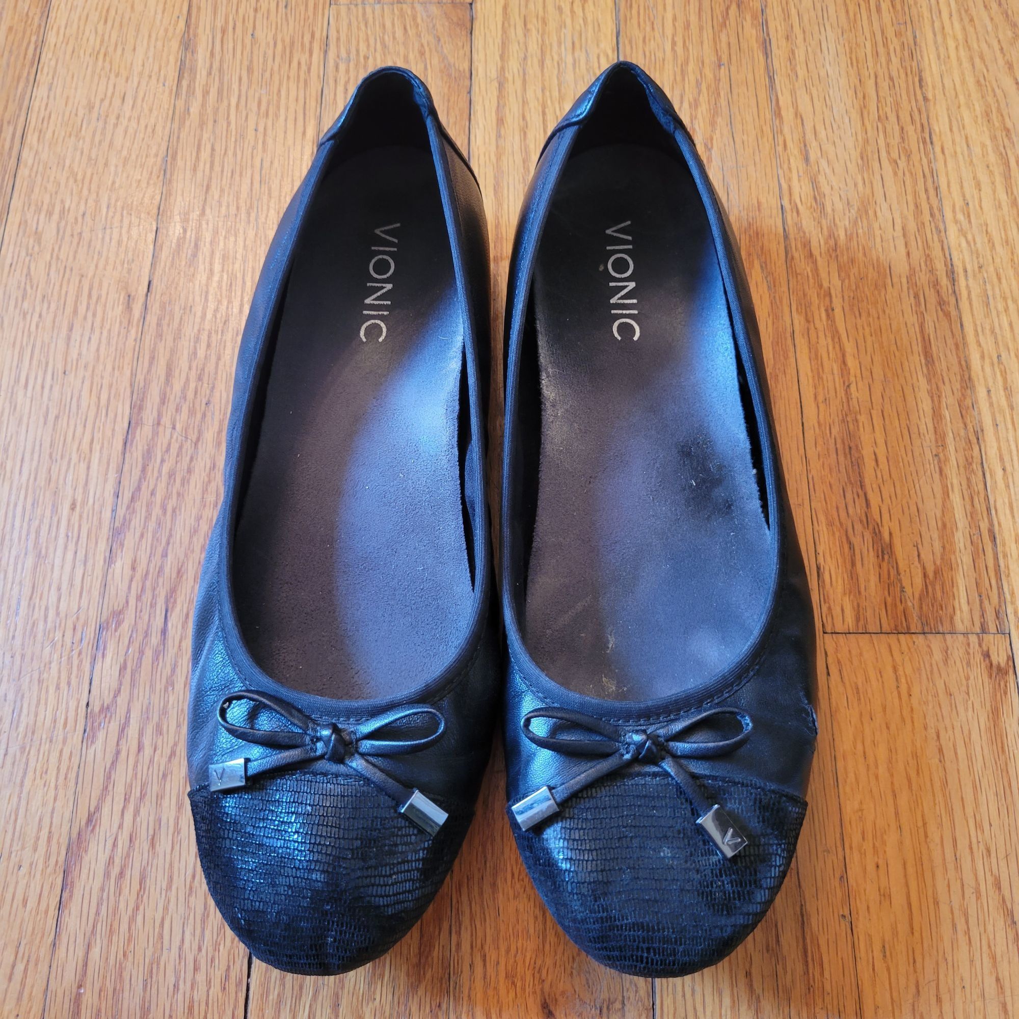 Vionic Vionic MINNA Black Leather Ballet Flats 8M Bow Comfort Size US 8 / IT 38 - 5 Thumbnail