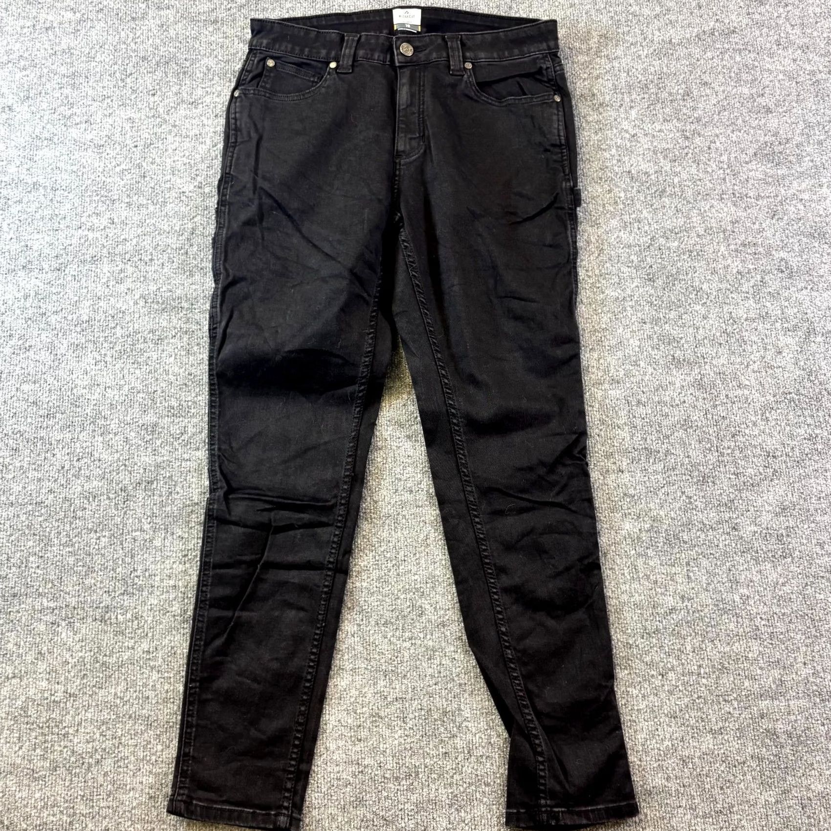Denime Ridgecut Jeans Women's 16 Black Denim Dark Wash Carpenter 5-Pocket Regular Fit Jeans Size 38" / US 16 / IT 52 - 2 Thumbnail