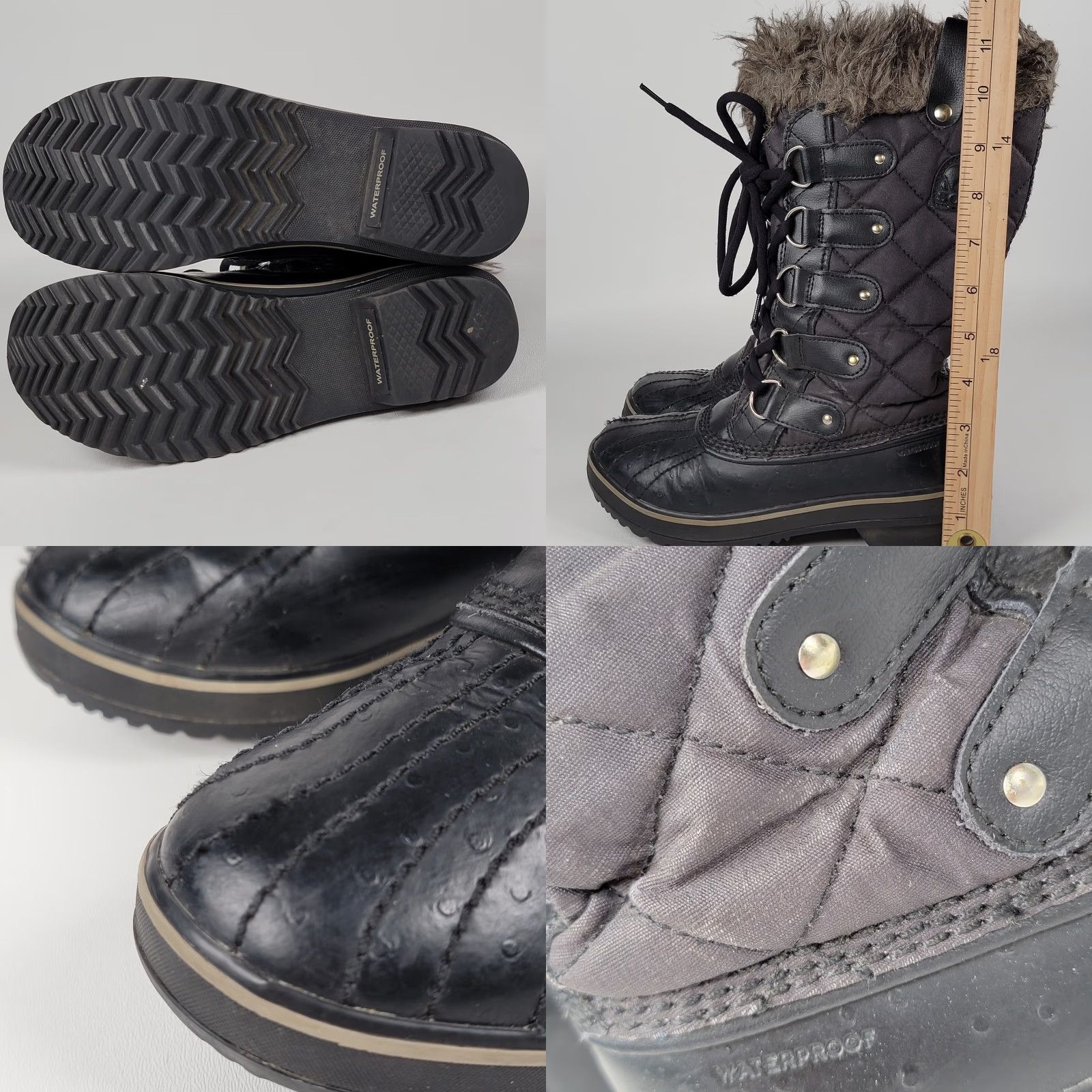 SOREL Sorel Tofino II Lace Up Black Winter Snow Boots Women’s Size 6 - Waterproof, Faux Fur Lined, Mid-Calf, Logo, Solid Black, Casual Winter Boot Ladies 6 Size US 6 / IT 36 - 8 Thumbnail