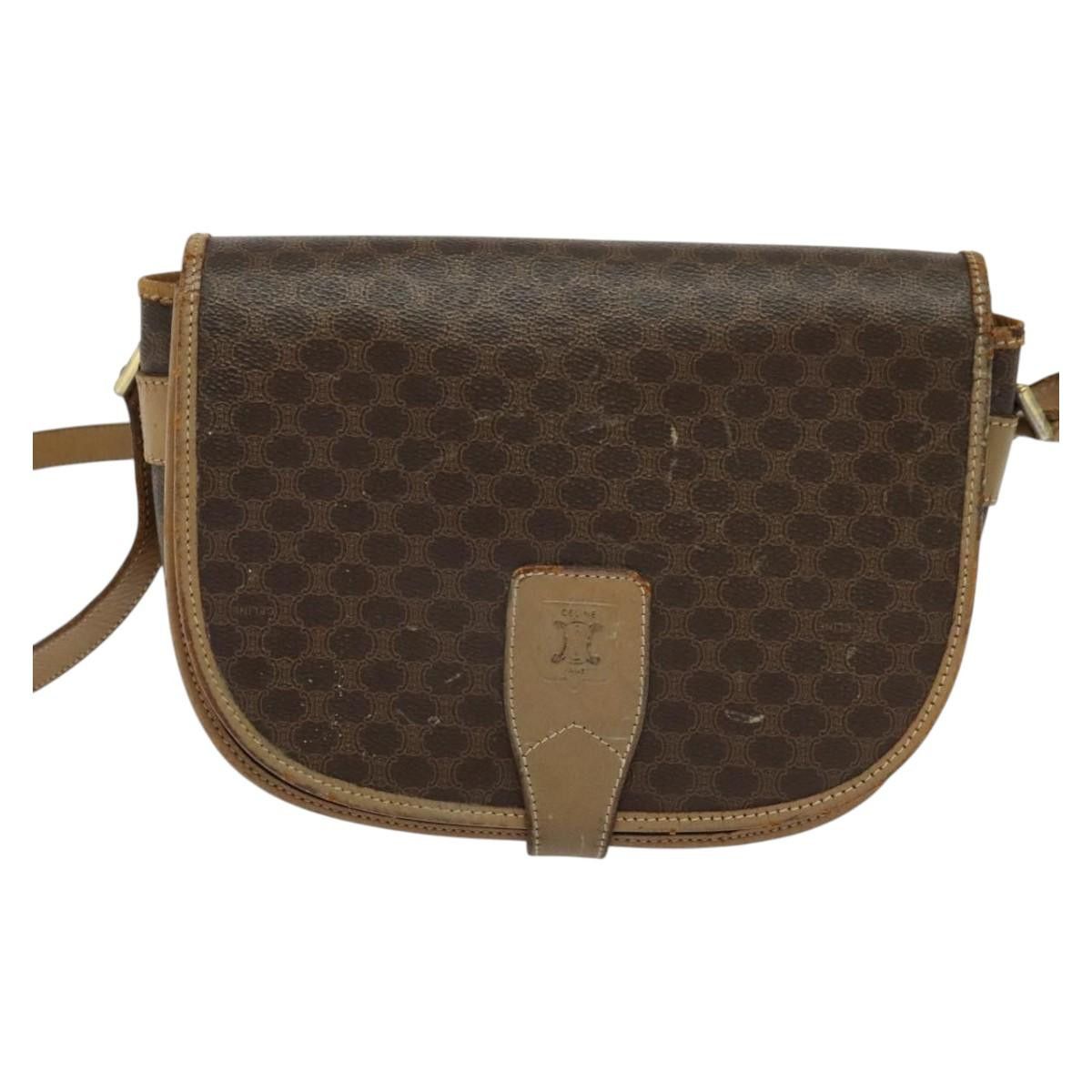Celine CELINE Macadam Canvas Shoulder Bag Pvc Leather Brown Gold Size ONE SIZE - 2 Thumbnail