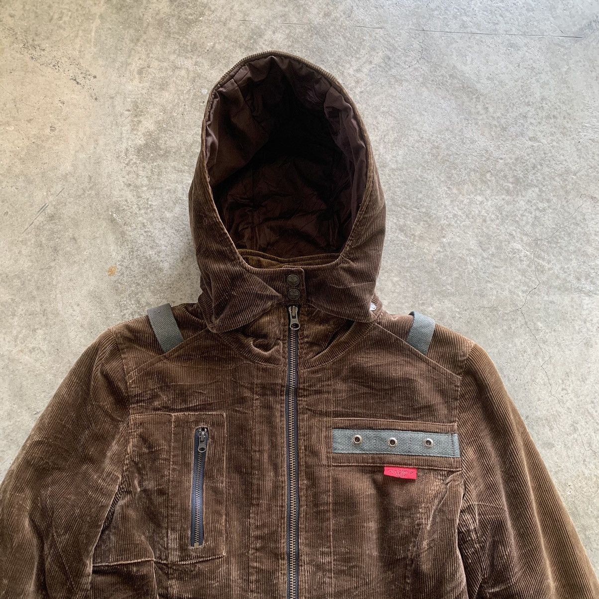 Japanese Brand Ozz On Corduroy Hooded Utility Jacket 18.5x27.5” Size S / US 4 / IT 40 - 4 Thumbnail