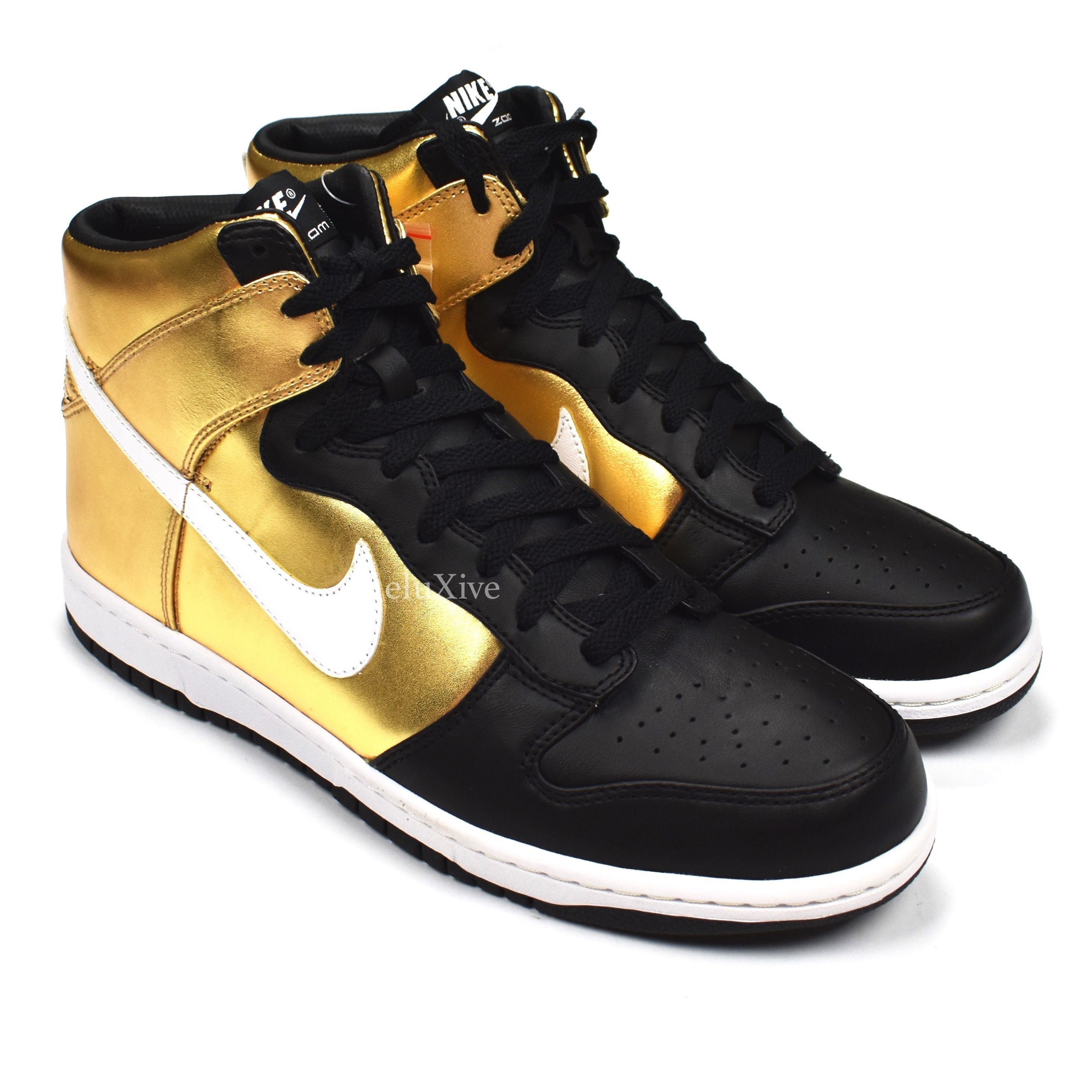 Nike 2008 Nike Dunk High Premium Metallic Gold Black DS Size US 10 / EU 43 - 1 Preview