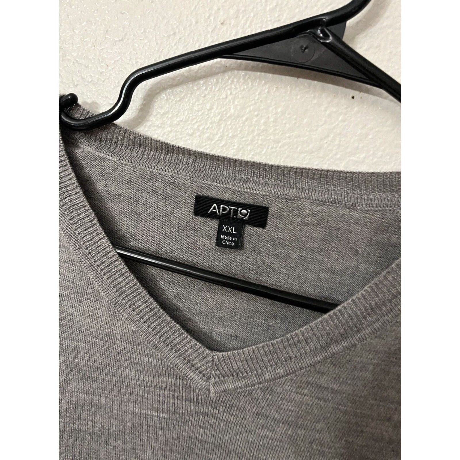 Apt. 9 APT. 9 Merino Wool Blend Pullover Sweater Men 2XL Gray V-Neck Long Sleeve Size US XXL / EU 58 / 5 - 3 Thumbnail