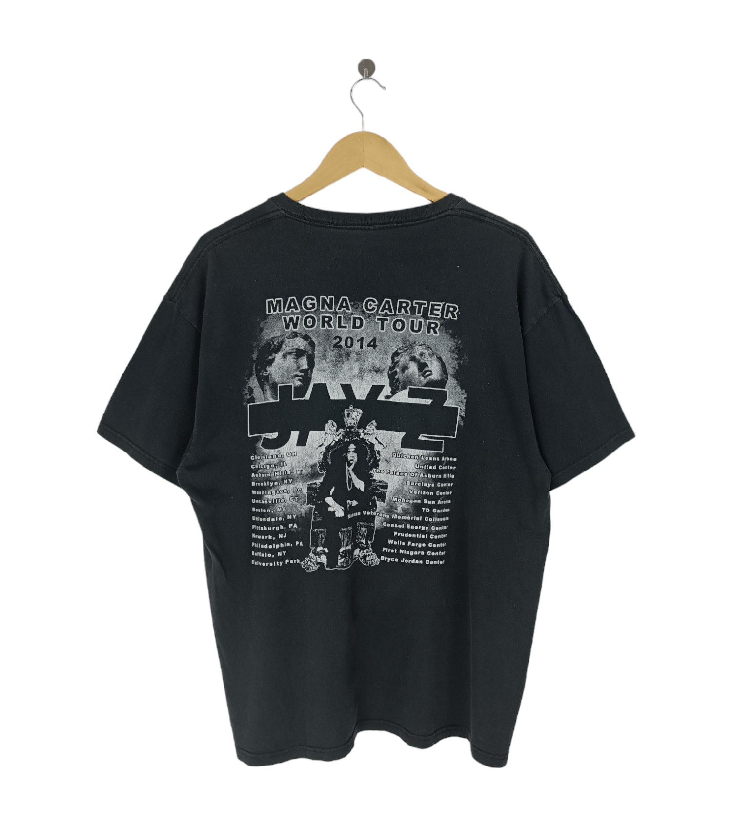 Rap Tees THRASHED FADED VINTAGE 2014 JAY-Z MAGNA CARTER TOUR RARE Size US XL / EU 56 / 4 - 2 Thumbnail