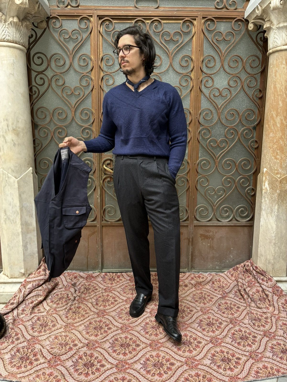 Ermenegildo Zegna ERMENEGILDO ZEGNA PURE WOOL VNECK KNITTED JUMPER Size US L / EU 52-54 / 3 - 6 Thumbnail