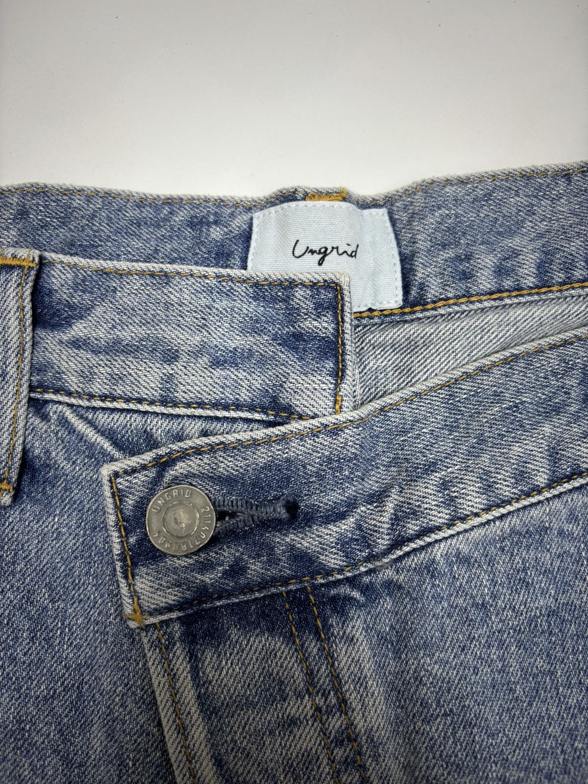 20471120 INSANE Slanted Fly Wide Leg Denim Baggy Jeans Ungrid 2114071 Size US 33 - 10 Thumbnail