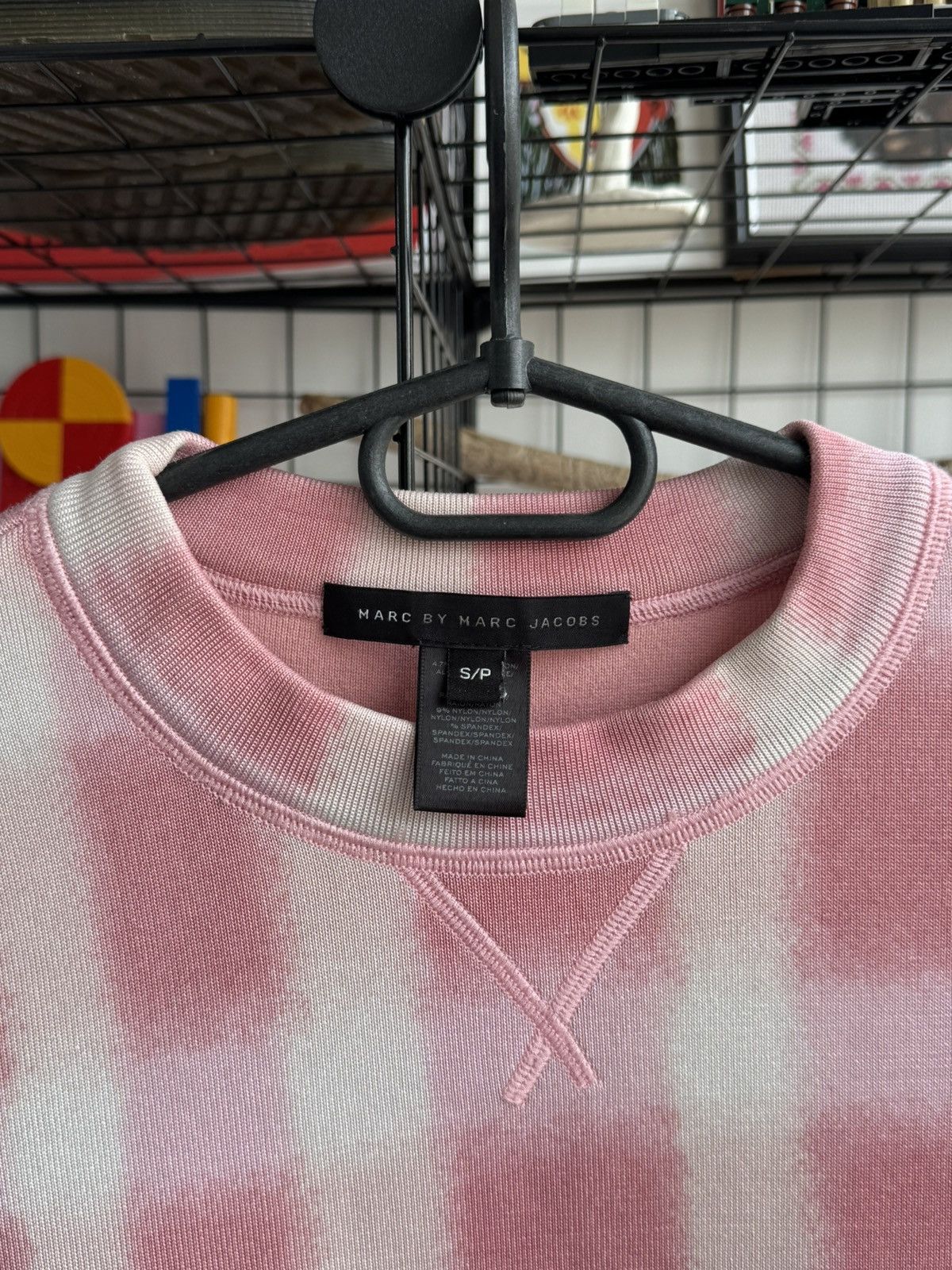 Marc by Marc Jacobs Marc by Marc Jacobs Blurred Gingham Sweatshirt In Piggy Pink Size S / US 4 / IT 40 - 5 Thumbnail