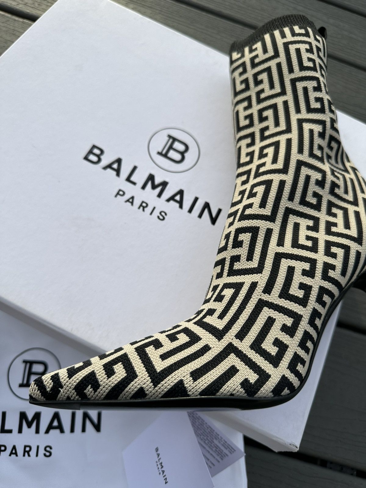 Balmain Balmain Paris Skye Stretch Knit Ankle Boot EU 40 Women US 10 Size US 10 / IT 40 - 4 Thumbnail