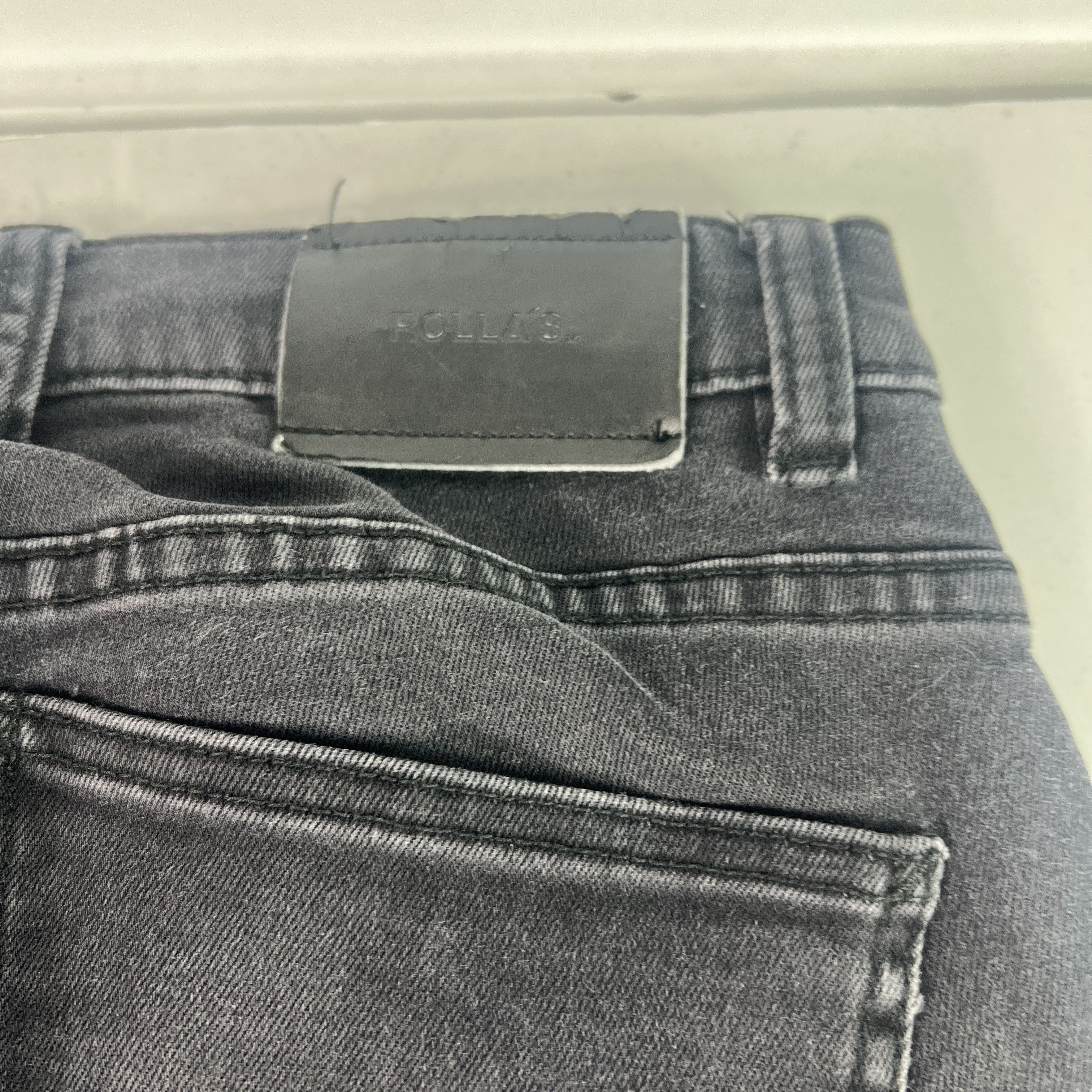 Rolla's Rolla's Jean Thin Captain Slim Black Faded Distressed Denim Size US 31 - 12 Thumbnail