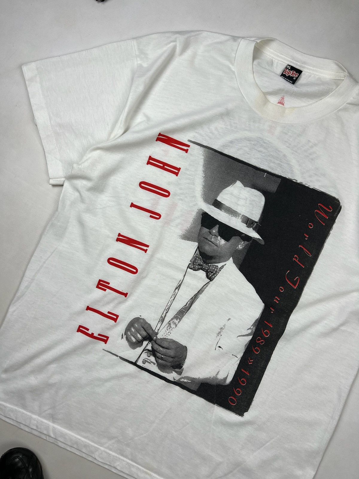 Band Tees × Vintage Vintage 90s Elton John World Tour tee 1989-90 tShirt Size US XL / EU 56 / 4 - 6 Thumbnail