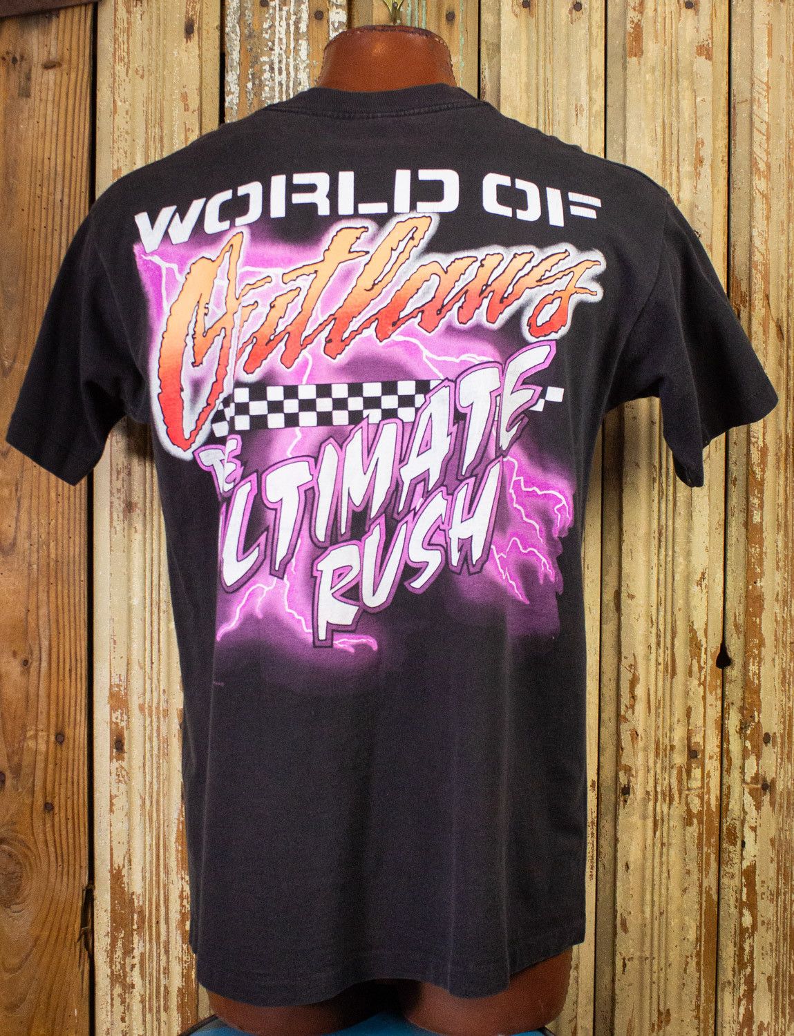 Vintage Vintage Fear This World of Outlaws Racing T Shirt 1995 Size US XL / EU 56 / 4 - 2 Thumbnail