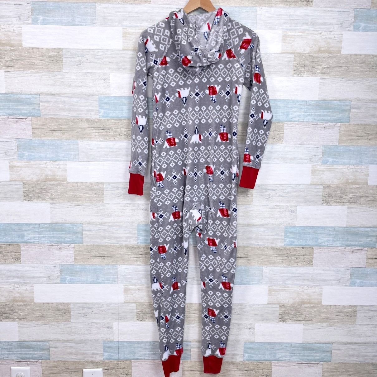 Macys Macys Family PJs Polar Bear Fair Isle Fleece Union Suit XS Size ONE SIZE - 3 Thumbnail