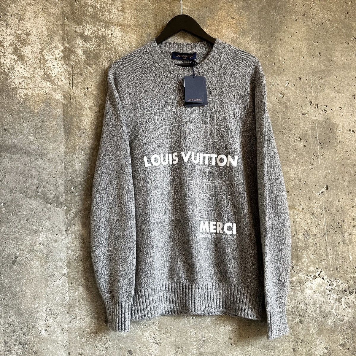 Louis Vuitton LV MERCI Cashmere Crewneck Sweater By Virgil Abloh Size US XL / EU 56 / 4 - 2 Thumbnail