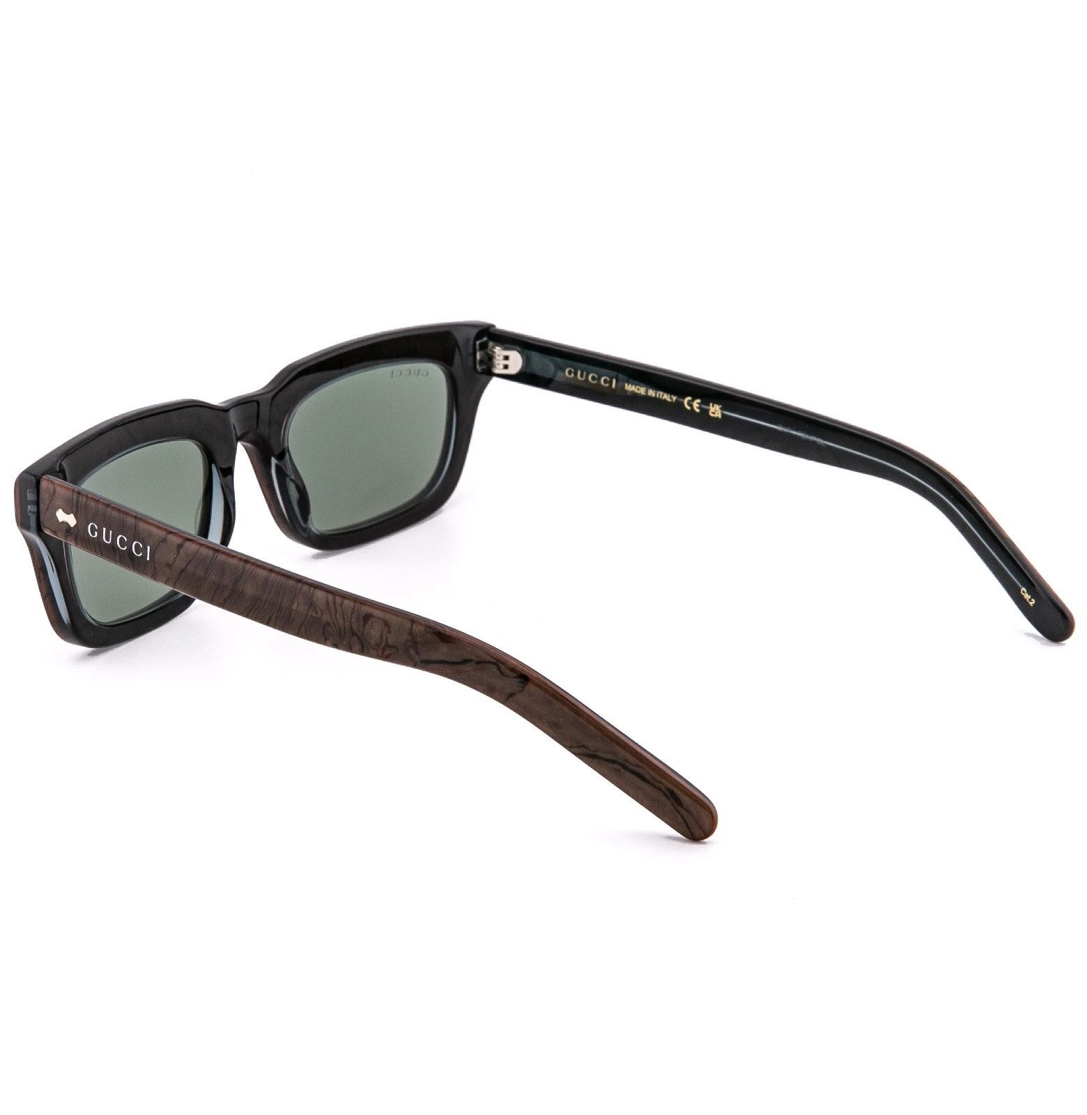 Gucci GUCCI 1524 Gg1524S Brown Wood Print Green Narrow Square 003 Size ONE SIZE - 3 Thumbnail