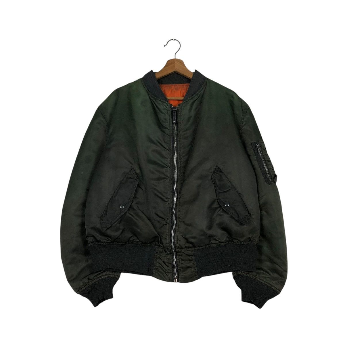 Vintage 🔥VTG REVERSIBLE MA-1 BOMBER JACKET ALPHA INDUSTRIES USA Size US L / EU 52-54 / 3 - 3 Thumbnail