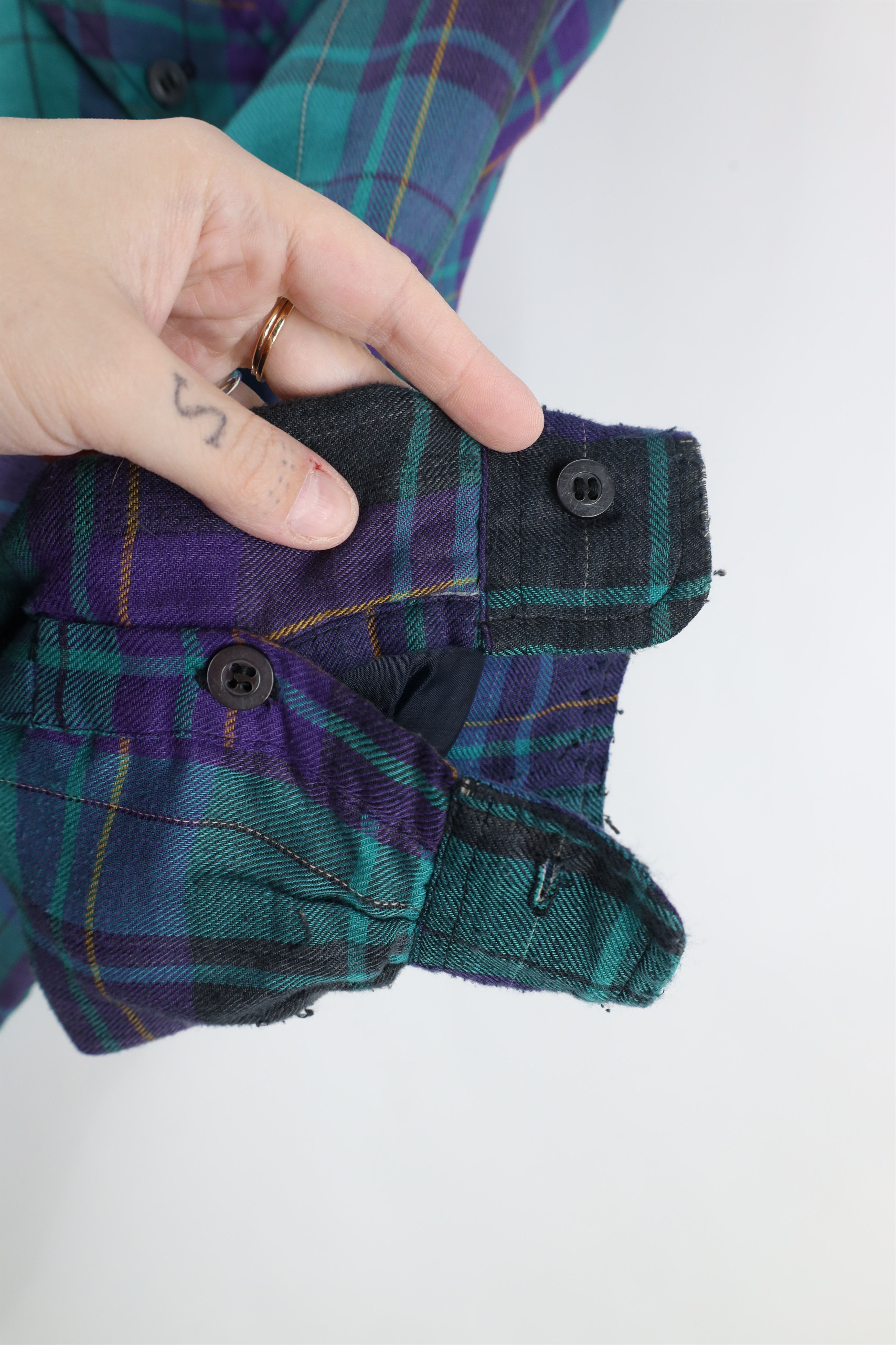 Vintage Vintage 90s Streetwear Quilted Flannel Button Shirt Jacket Size US L / EU 52-54 / 3 - 7 Thumbnail