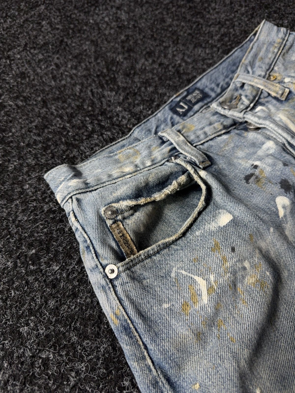 Armani × Vintage Vintage 90s Distressed Armani Jeans Baggy Pocket Logo Size 29" - 7 Thumbnail