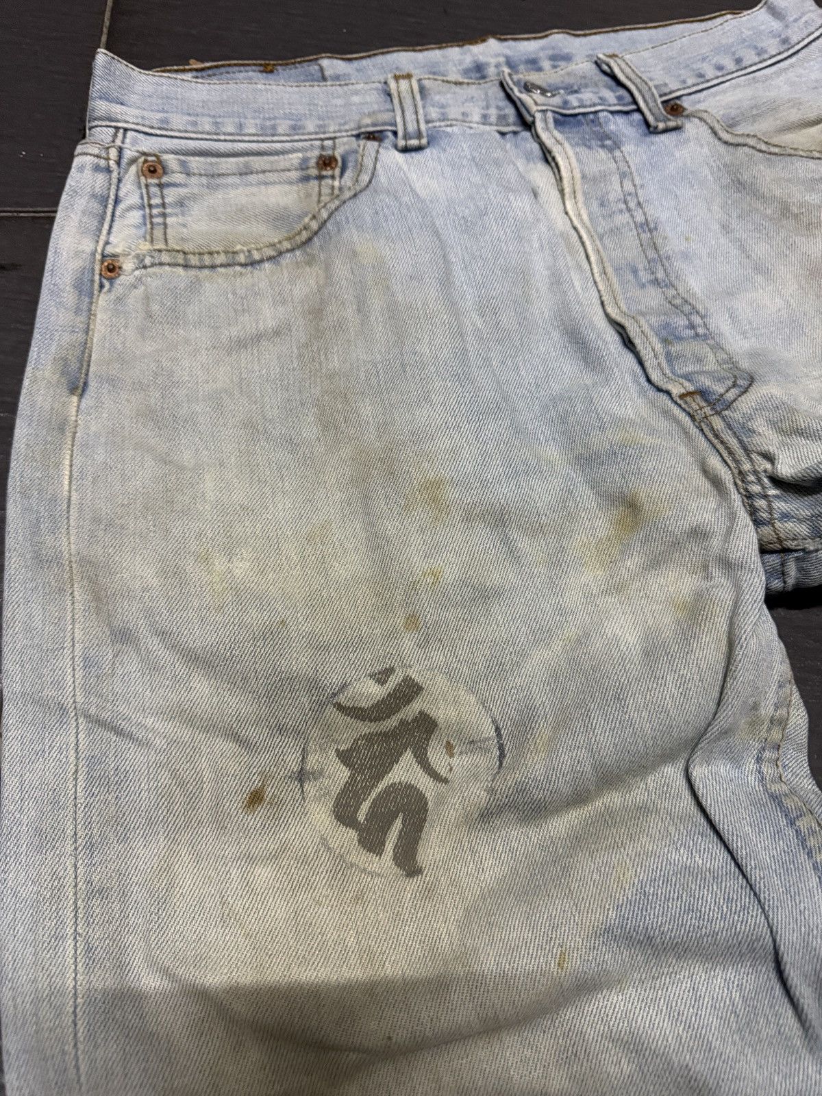 Levi's Made & Crafted Vintage Levis 501 x Sukajan Custom Ripped Jeans Size US 32 / EU 48 - 3 Thumbnail