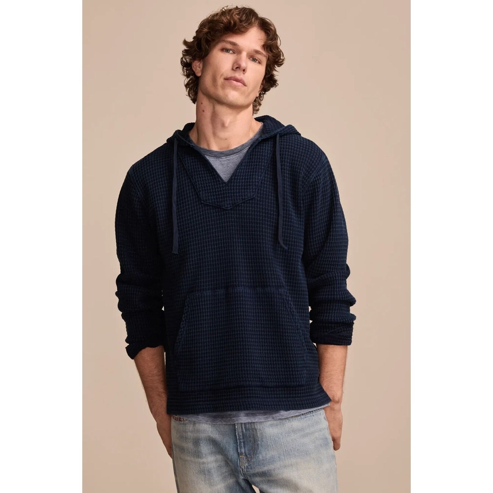 Lucky Brand NWT! LUCKY BRAND Indigo Waffle Baja Hoodie L/S Men's Size XL Size US XL / EU 56 / 4 - 1 Thumbnail