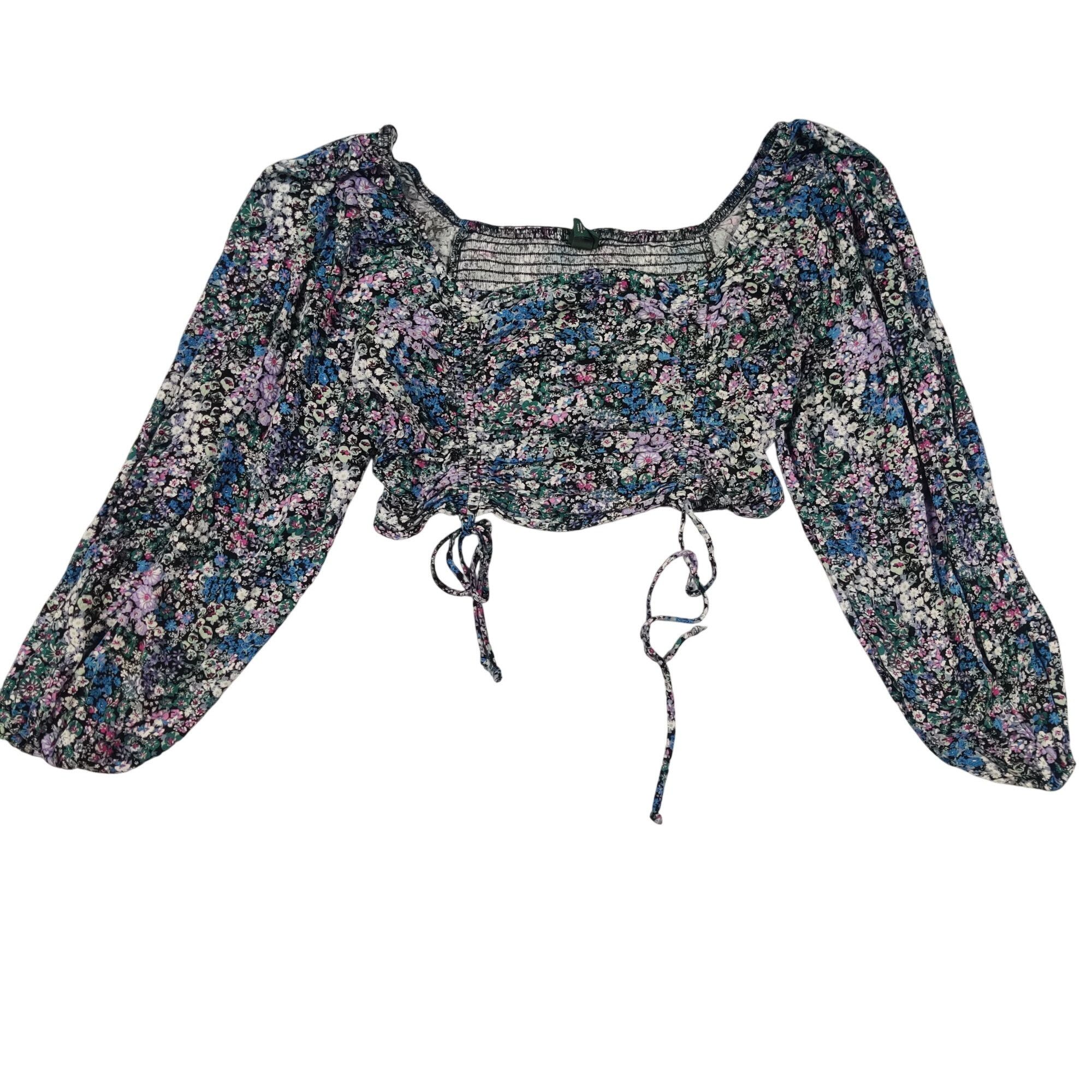 Other Wild Fable Floral Crop Top M Multi Cinched Smocked Coquette Size M / US 6-8 / IT 42-44 - 12 Thumbnail