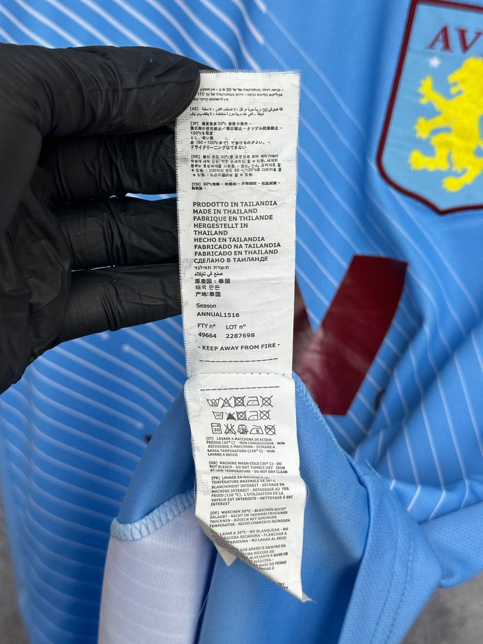 Kappa Kappa Aston Villa 2019/20 Away Jersey KOMBAT Soccer Shirt Size US M / EU 48-50 / 2 - 13 Thumbnail