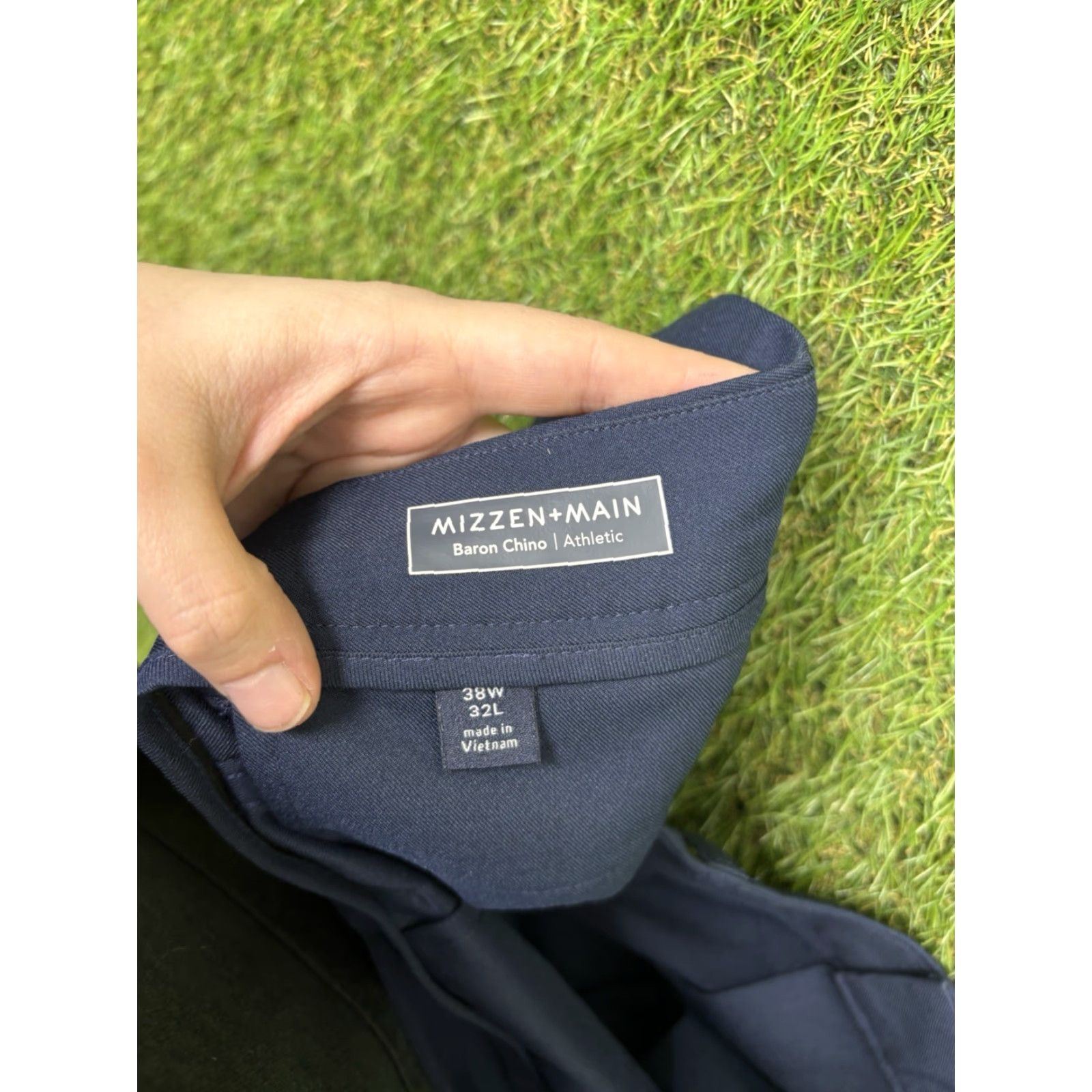 Mizzen+Main Mizzen+Main Baron Chino Pants Mens 38x32 Navy Blue Athletic Fit Polyester Golf Size US 38 / EU 54 - 4 Thumbnail