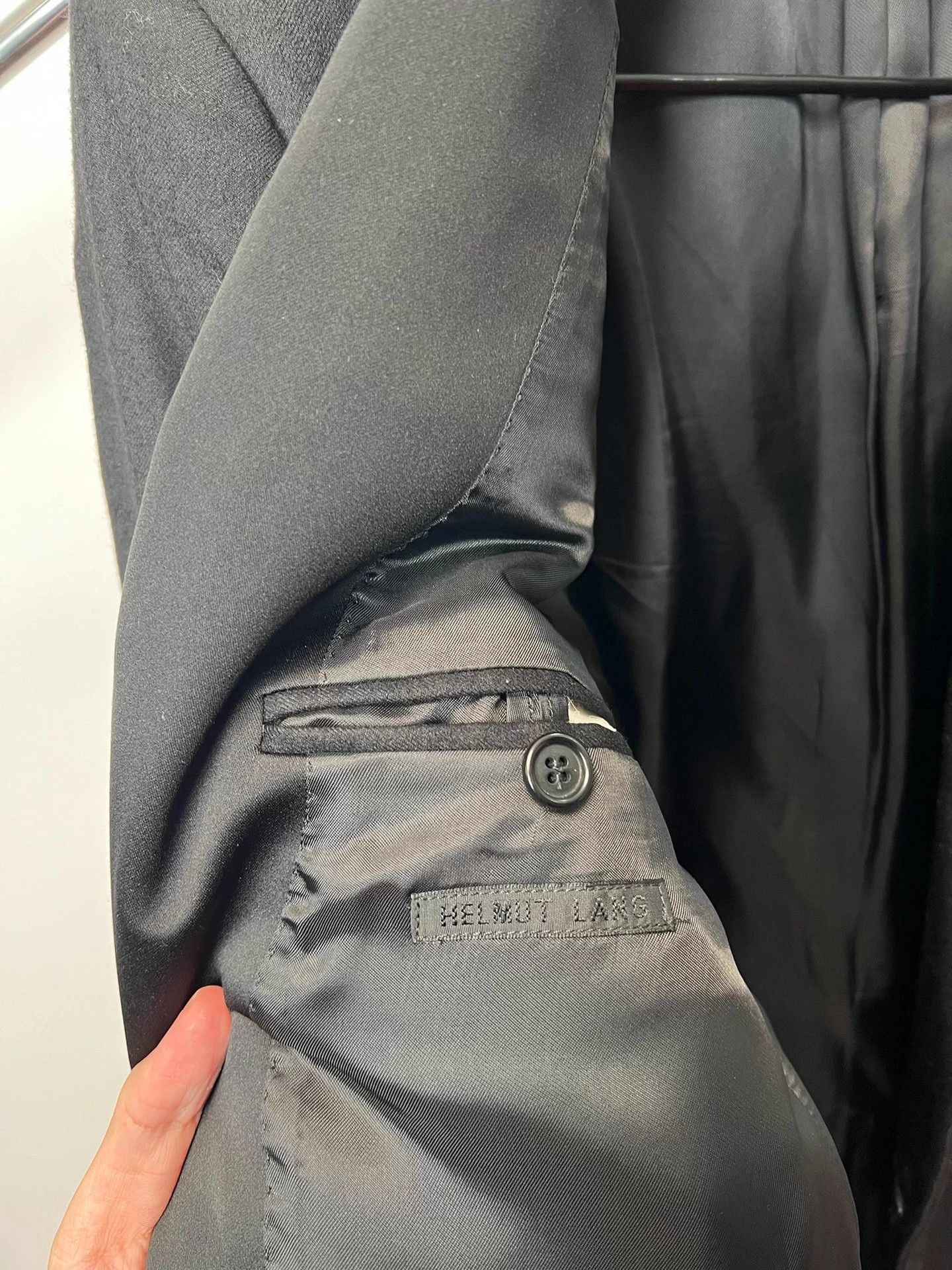 Helmut Lang Helmut Lang 90s Vintage Wool Padded Shoulders Blazer Size 48S - 6 Thumbnail