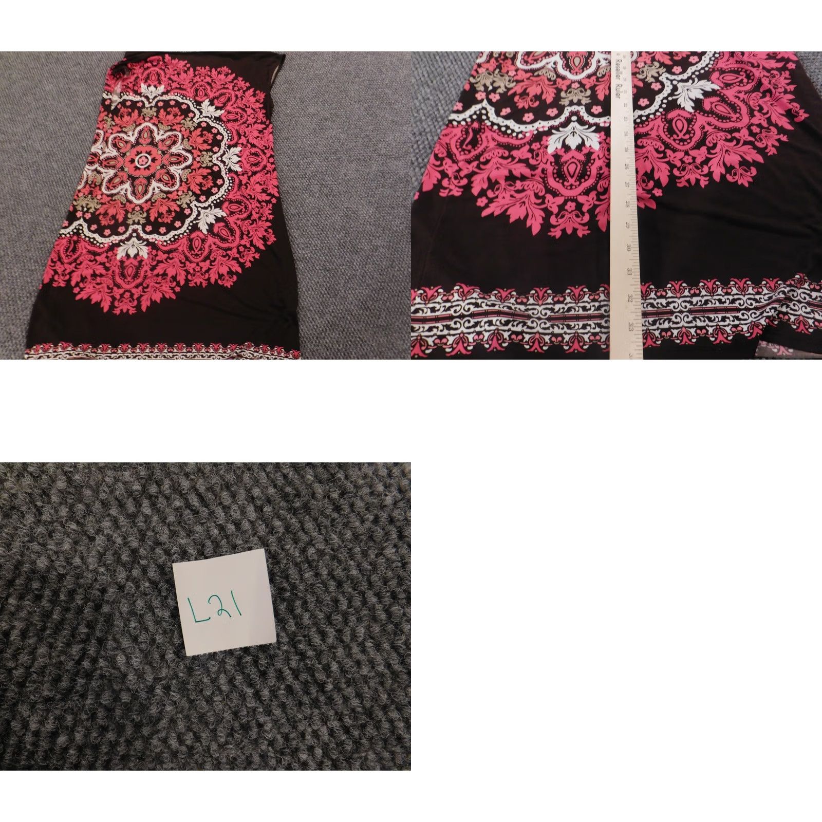 MAGGY LONDON Maggy London Womens Dress A-Line Midi Floral Sleeveless Black 10 Knit Polyester Crochet Mock Neck Zip Summer Size L / US 10 / IT 46 - 8 Thumbnail