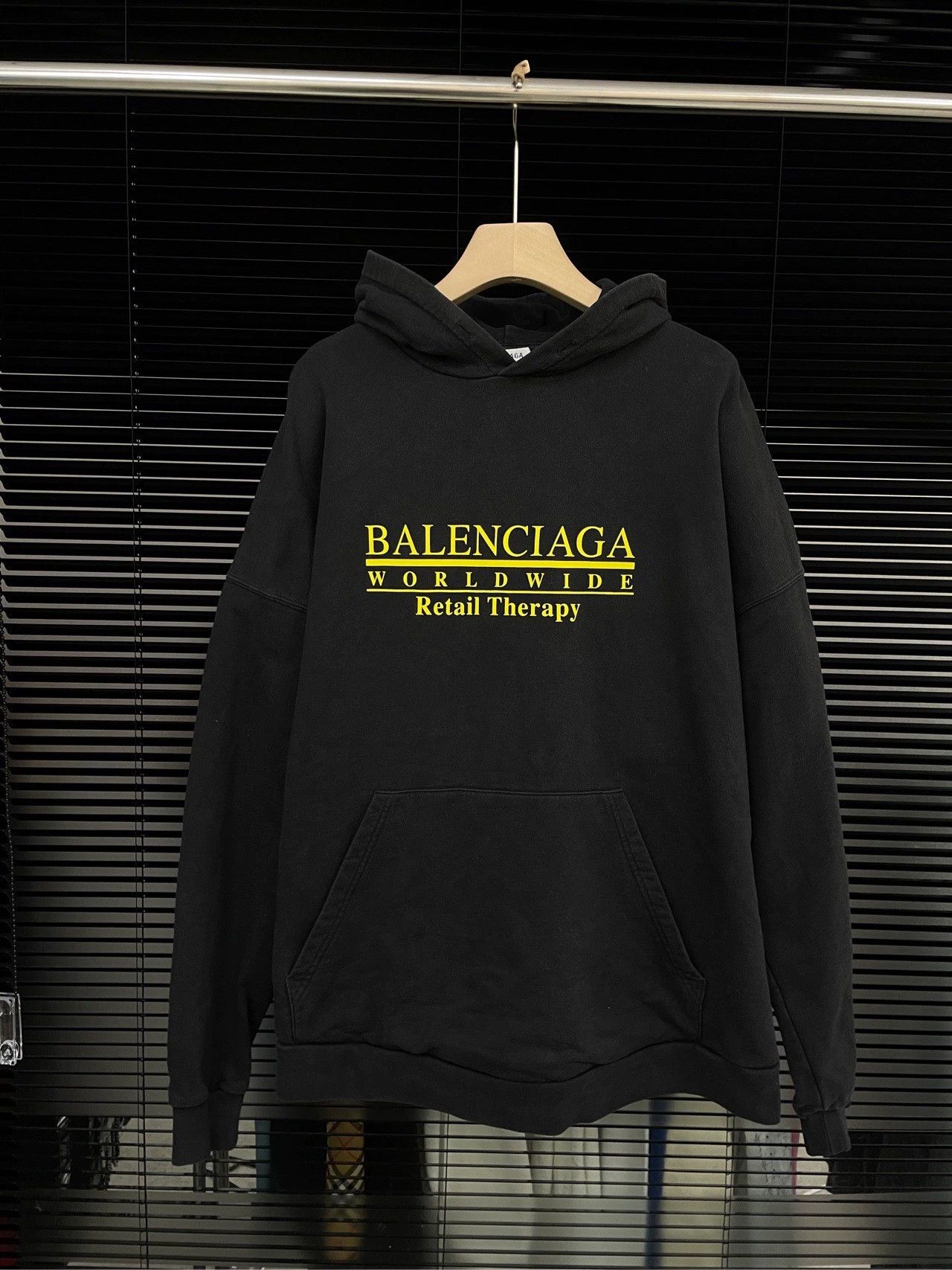 Balenciaga FW21 Retro Plain Medium Fit Hoodie - Main Image