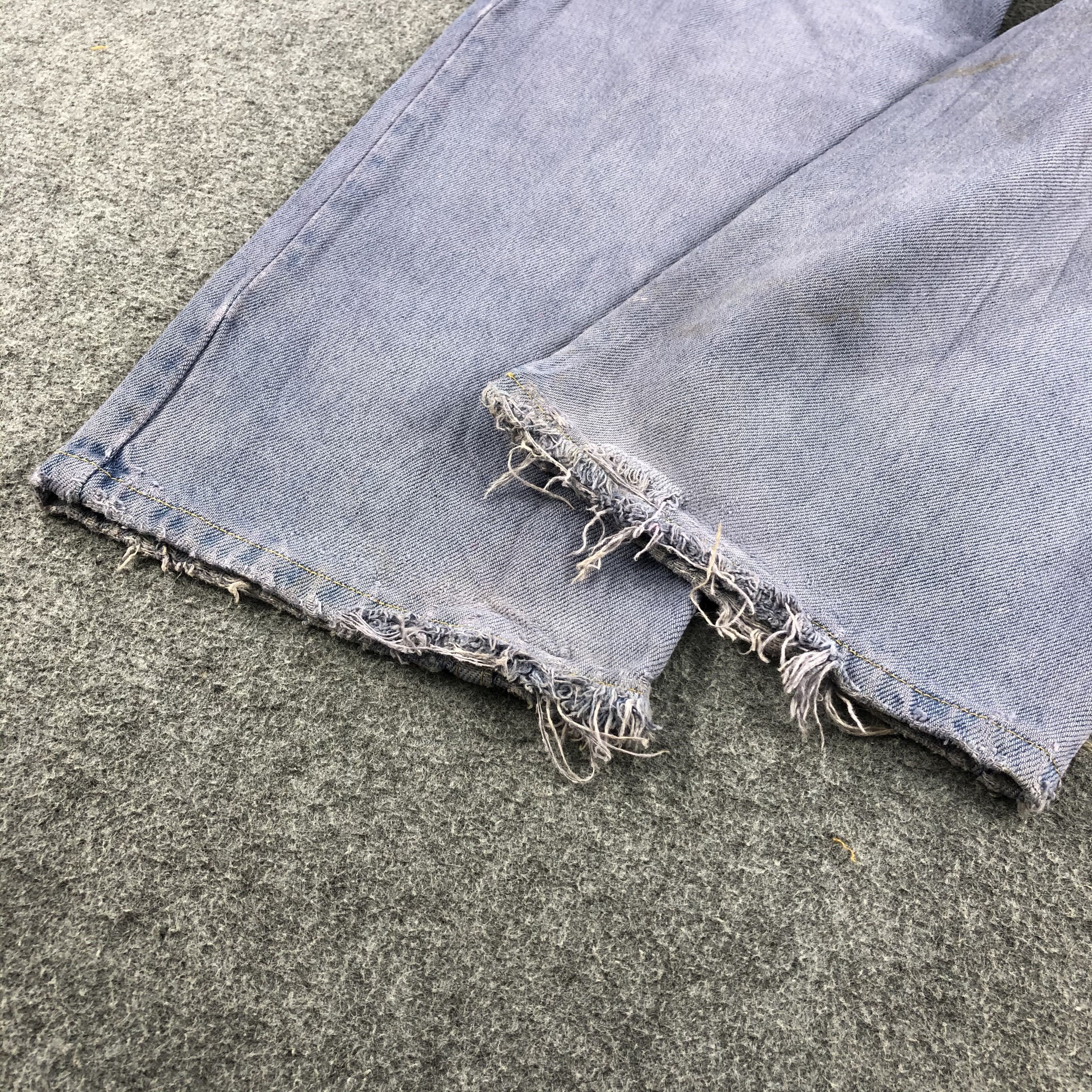 Lee Vintage Lee Jeans Faded Distressed Hem Denim KJ454 Size US 35 - 6 Thumbnail
